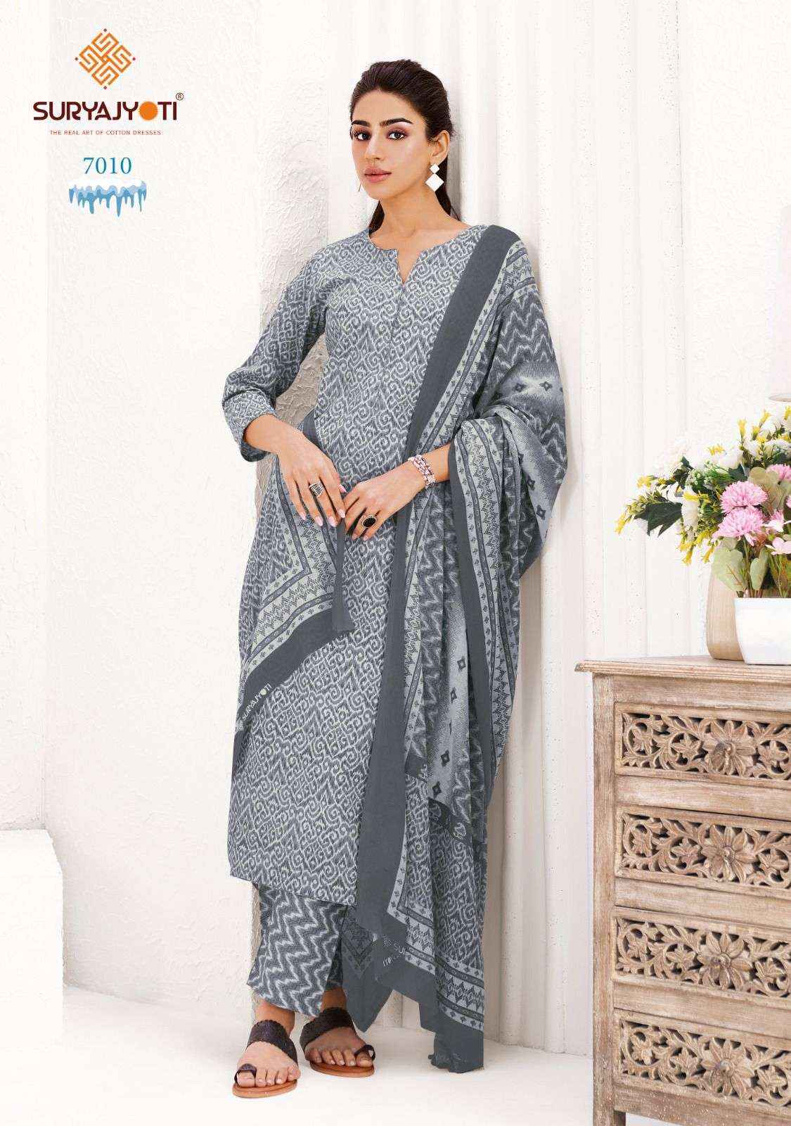 Suryajyoti Ice Look Vol 7 Pure Cotton Dress Material Wholesale Surat Market ( 10 Pcs Catalogue )