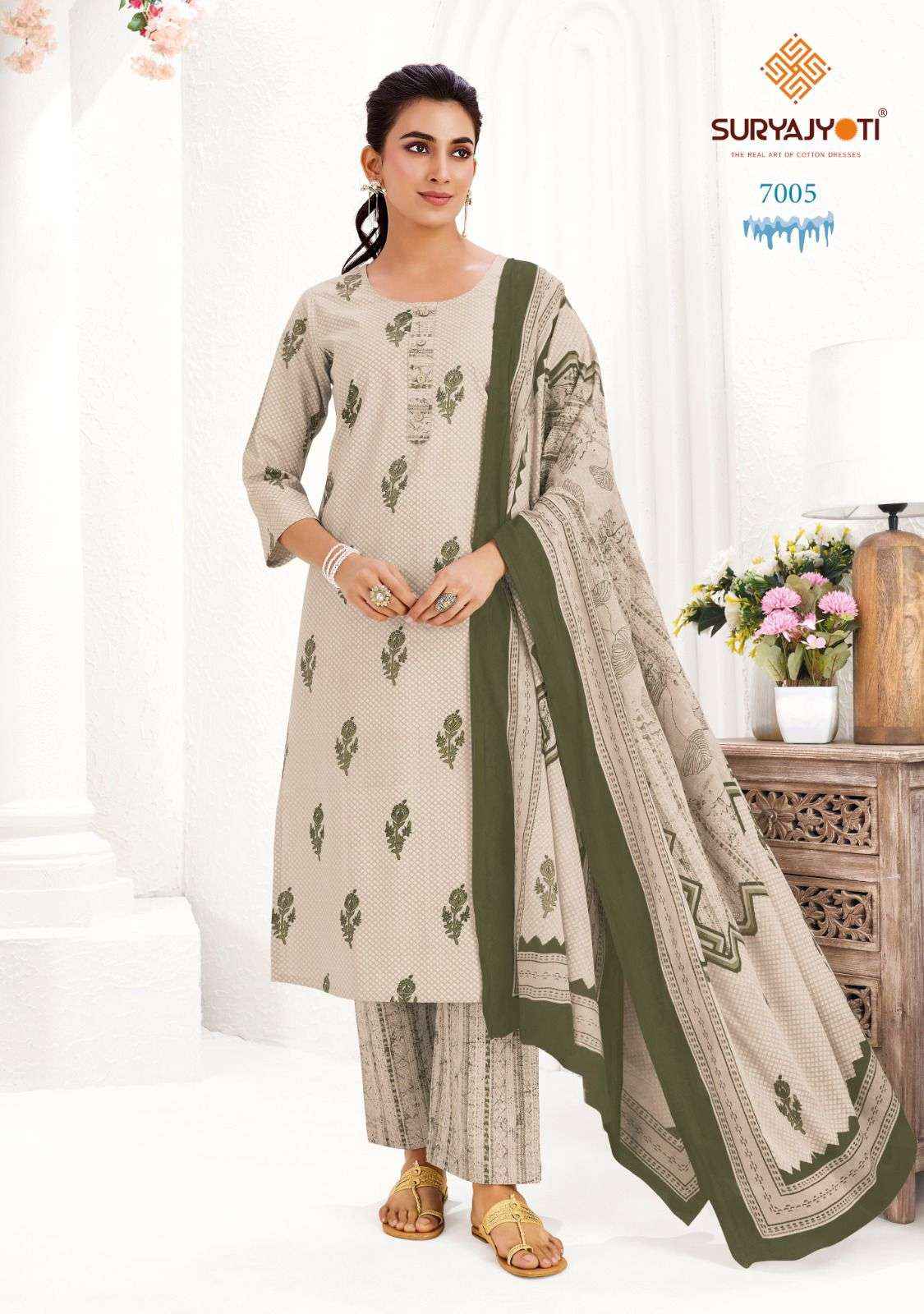 Suryajyoti Ice Look Vol 7 Pure Cotton Dress Material Wholesale Surat Market ( 10 Pcs Catalogue )