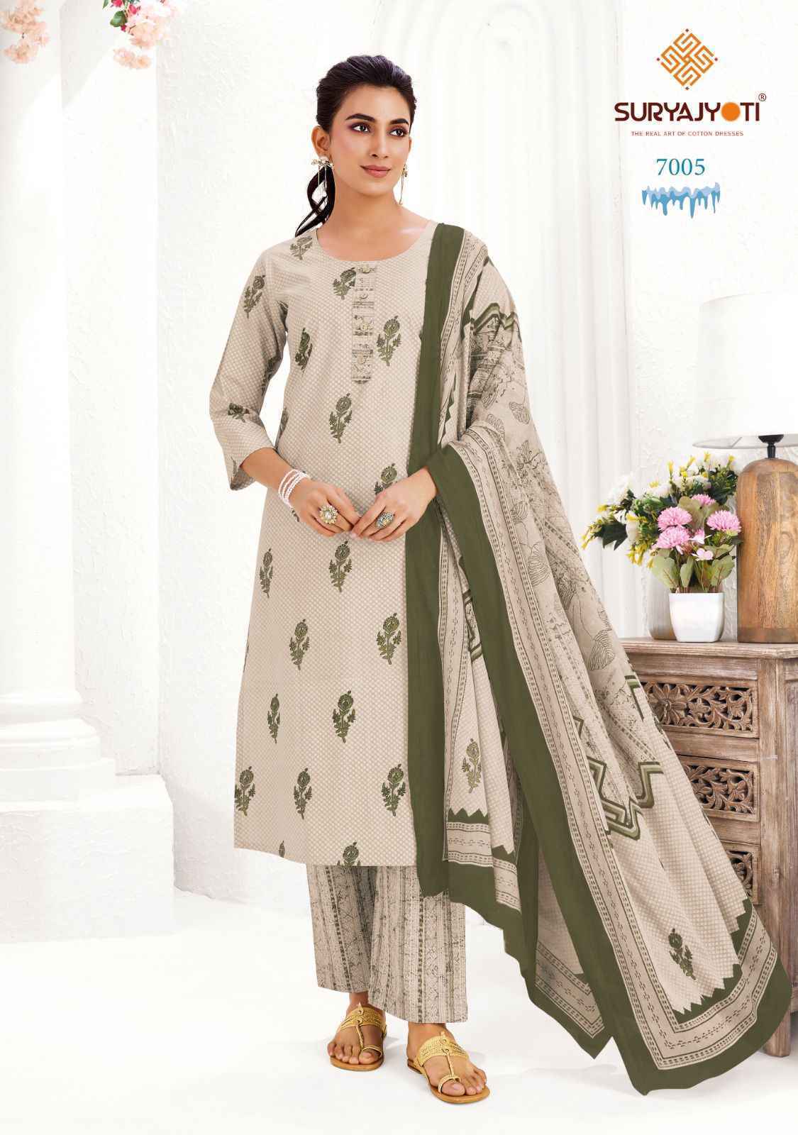 Suryajyoti Ice Look Vol 7 Readymade Cotton Suits Wholesale Price (10 pcs Catalogue )