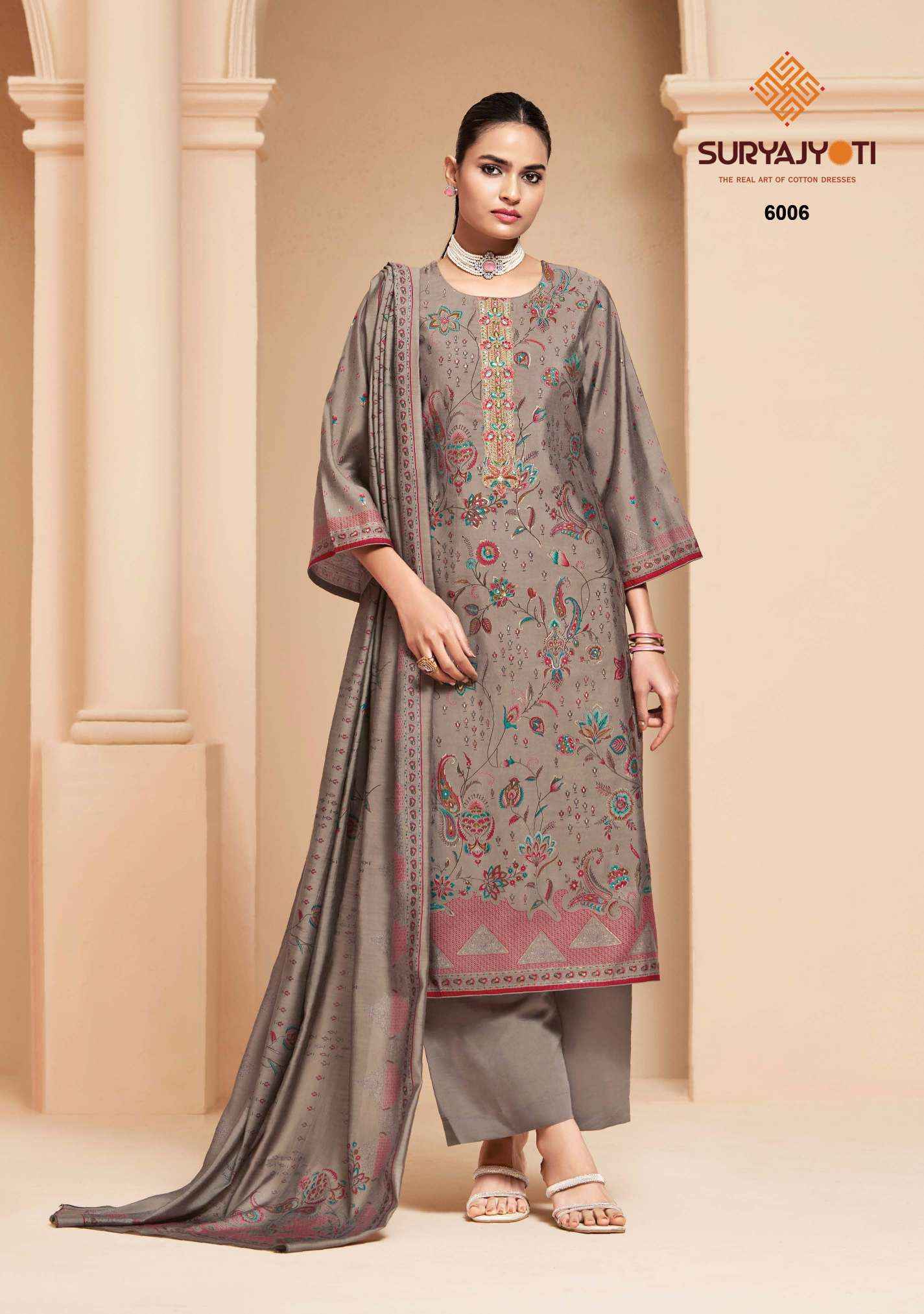 Suryajyoti Kajal Vol 6 Wholesale Dress Material Online