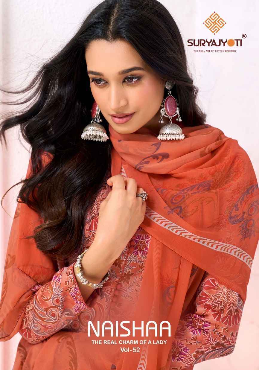 Suryajyoti Naishaa Vol 52 Jam Satin Dress Material Wholesale Price 10 pcs Catalogue