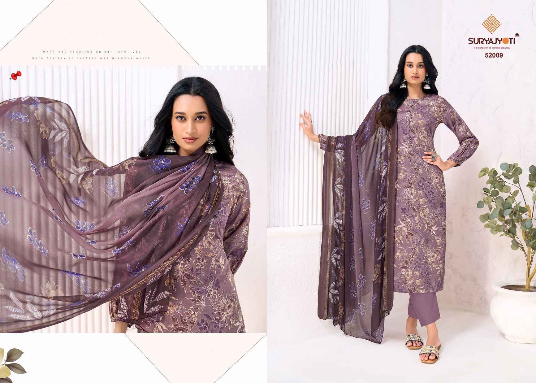 Suryajyoti Naishaa Vol 52 Jam Satin Dress Material Wholesale Price 10 pcs Catalogue