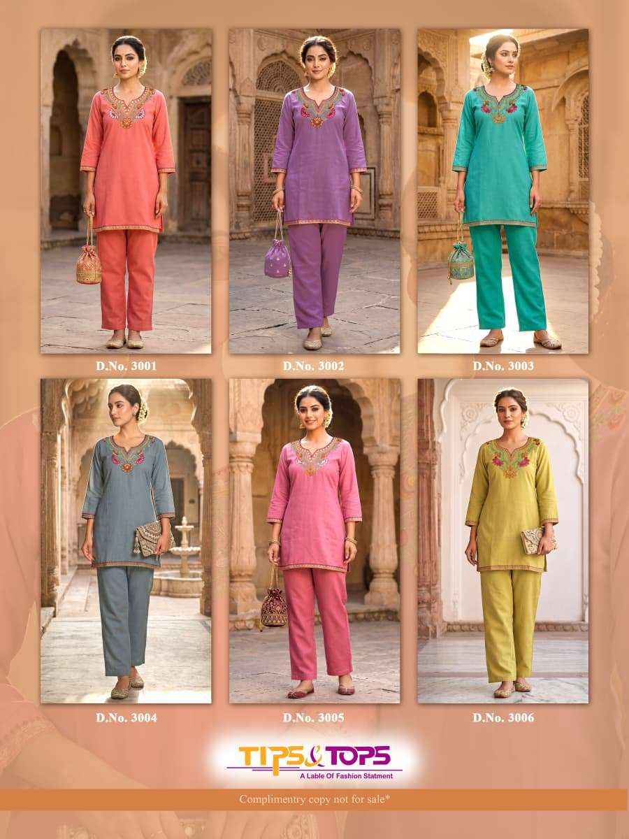 Tips And Tops Trendy Touch Rayon Fancy Cord Set Dress Collection ( 6 Pcs Catalog )