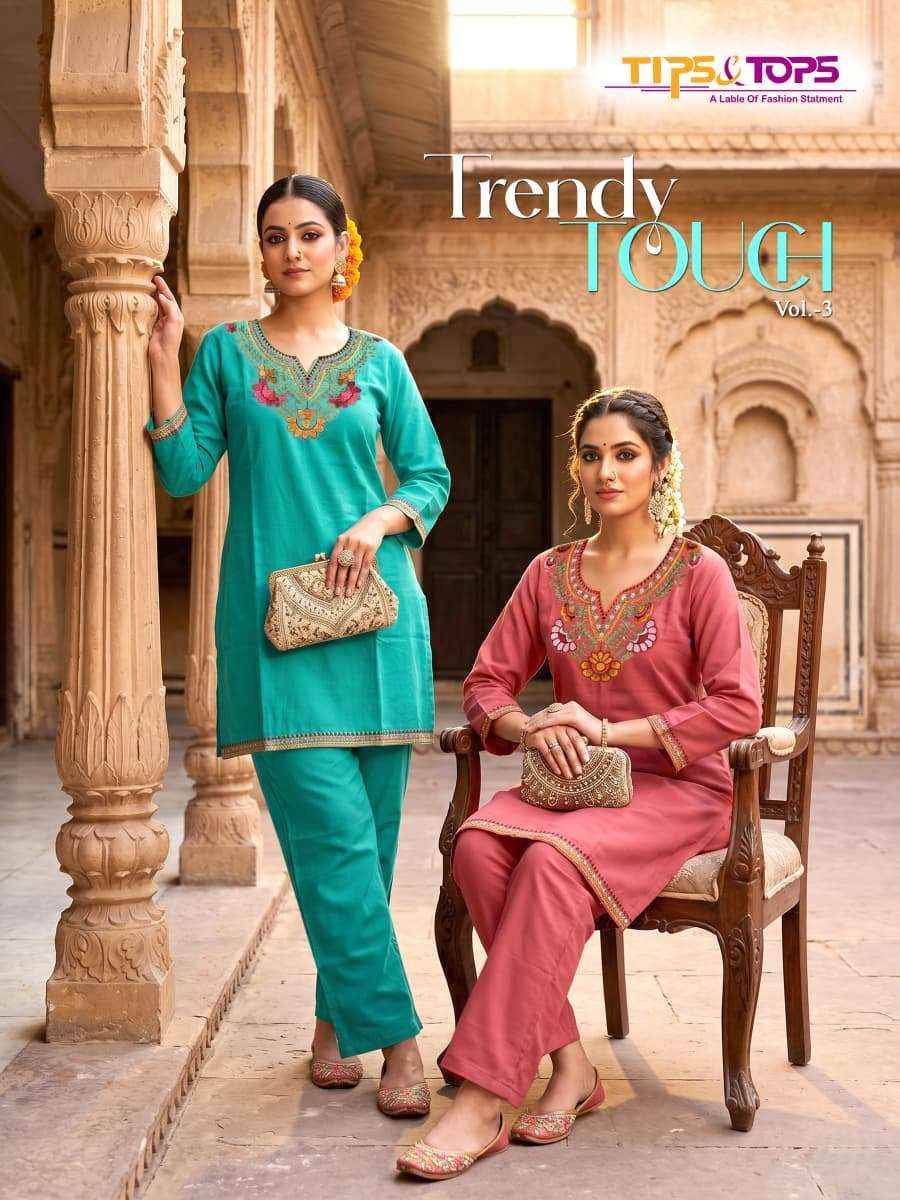 Tips And Tops Trendy Touch Rayon Fancy Cord Set Dress Collection ( 6 Pcs Catalog )