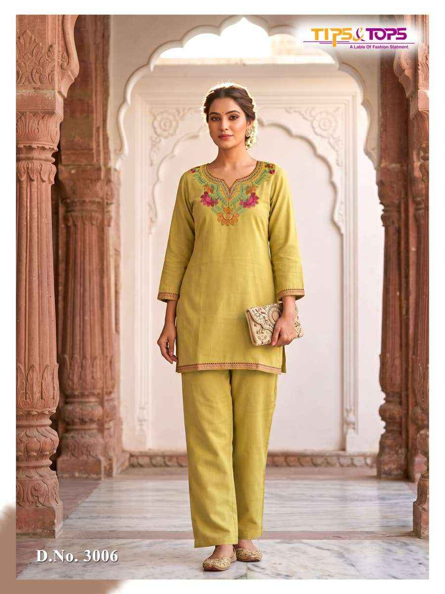 Tips And Tops Trendy Touch Rayon Fancy Cord Set Dress Collection ( 6 Pcs Catalog )
