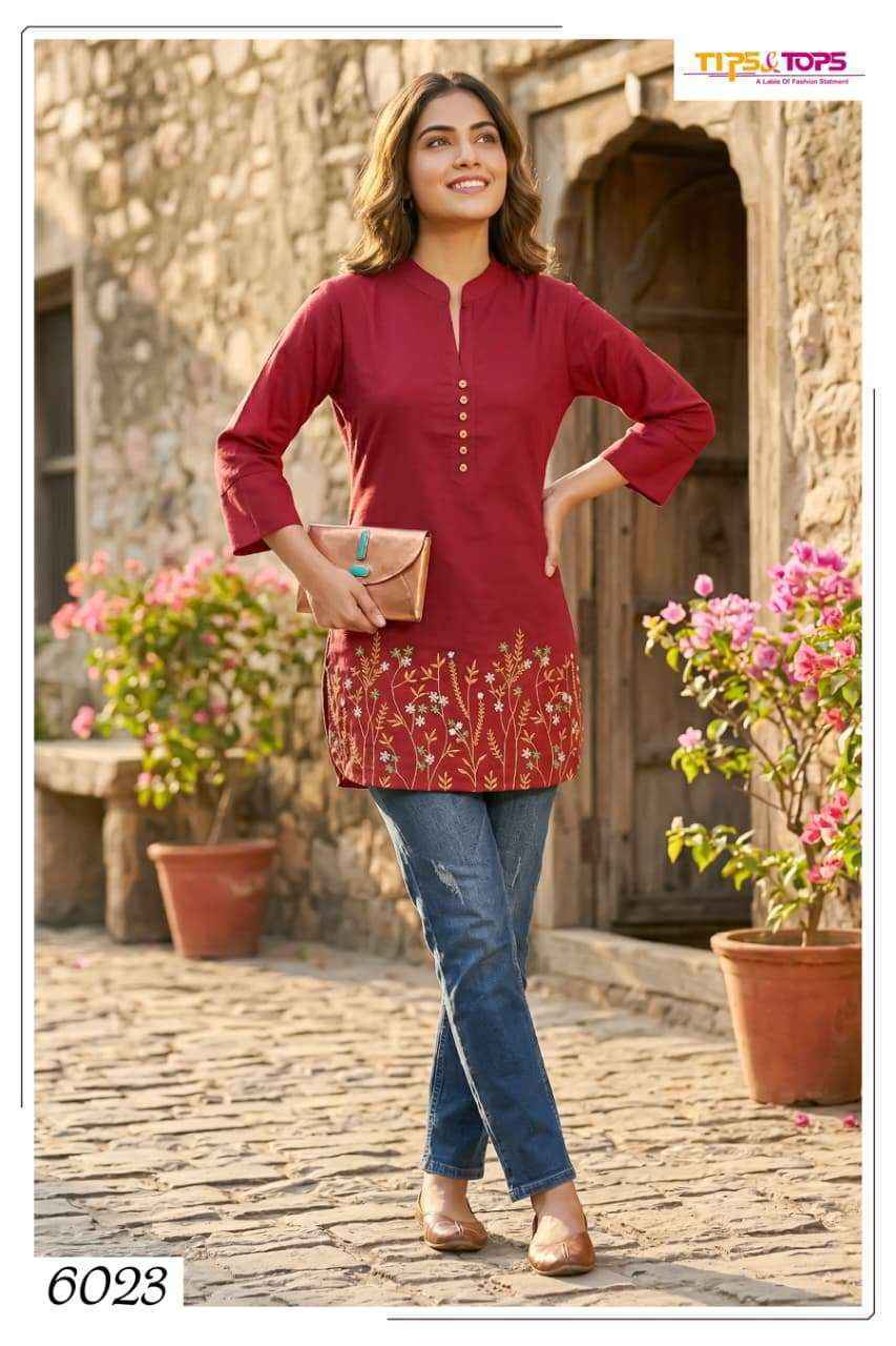 Tips & Tops Polo Rayon Weastern Top Wholesale Price ( 6 pcs Catalogue )