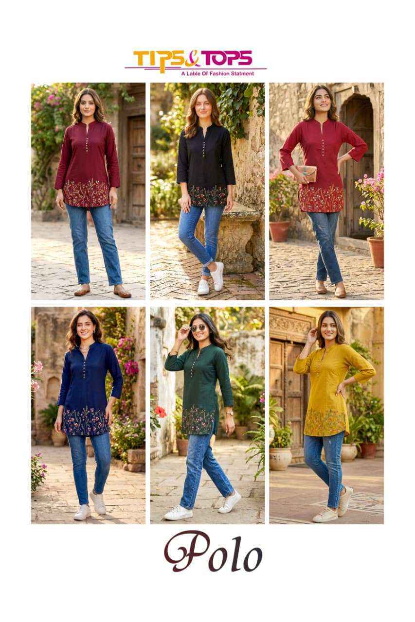 Tips & Tops Polo Rayon Weastern Top Wholesale Price ( 6 pcs Catalogue )