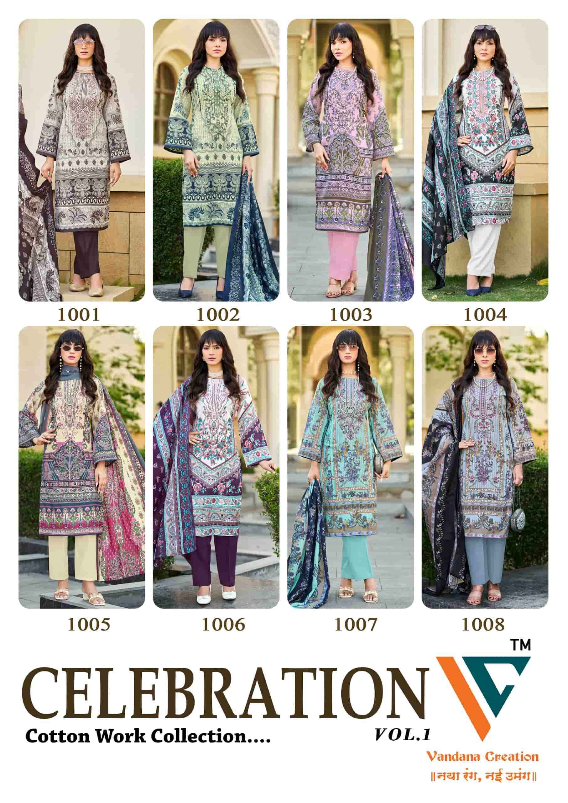 Vandana Fashion Celebration Vol 1 Designer Printed Cotton Dress Material Wholesale Collection ( 8 Pcs Catalog )