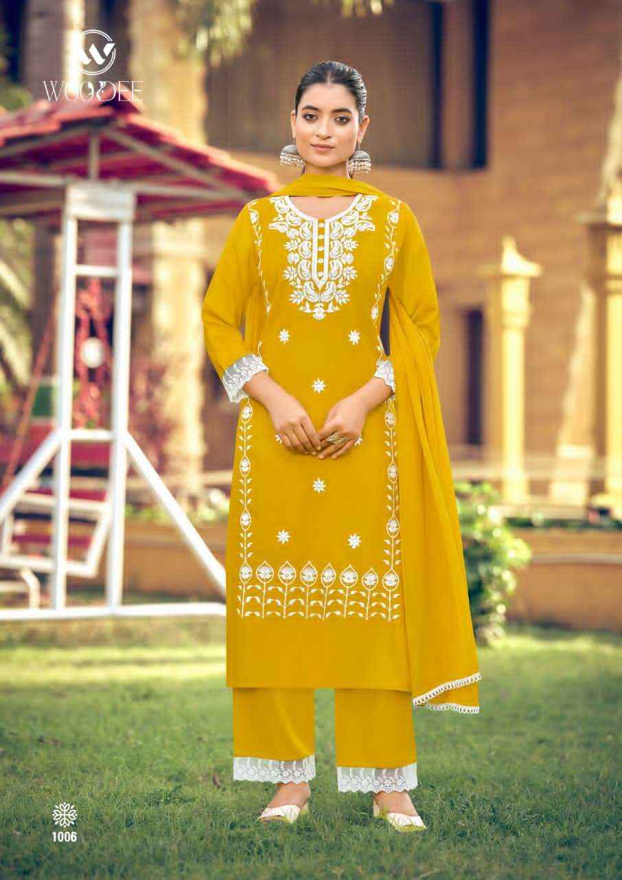 Woodee Fashion White Lotus Vol 3 Rayon Wholesale Online Price ( 6 Pcs Catalogue )