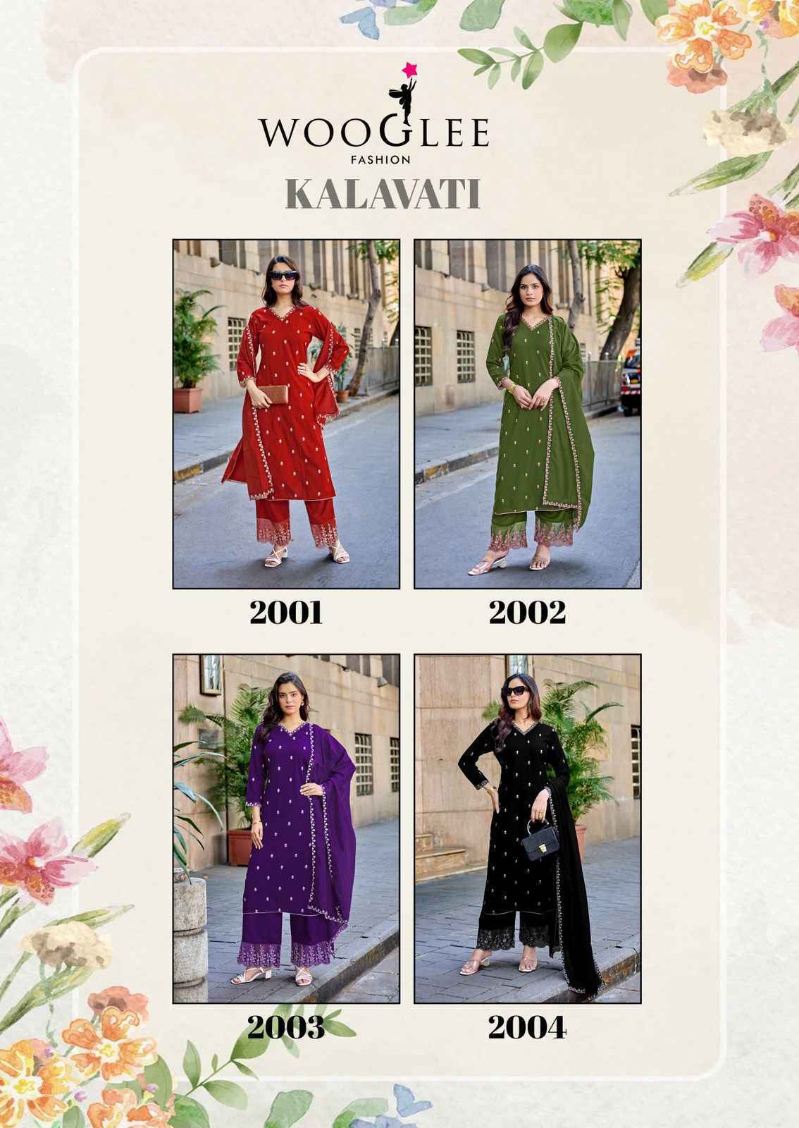 Wooglee Fashion Kalavati Rayon Kurti Combo Wholesale Price ( 4 pcs Catalogue )