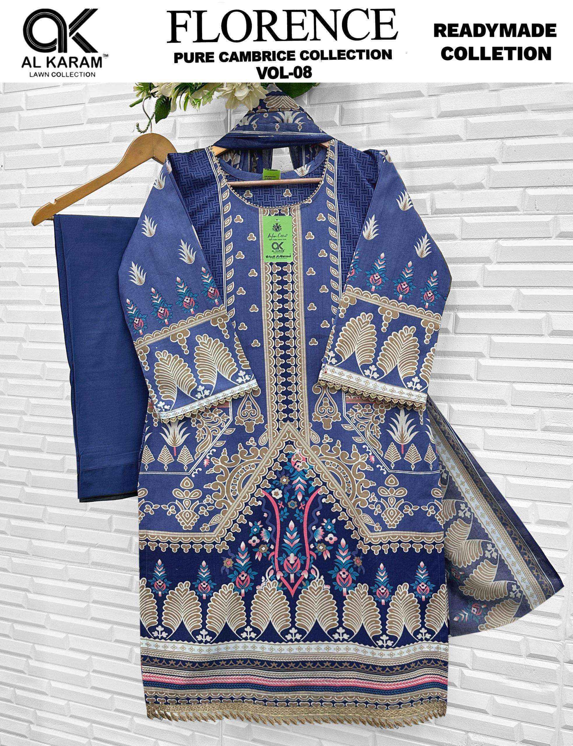 Al Karam Florence Vol 8 Readymade Suits, Wholesale Factory Price  ( 6 pcs Catalogue )