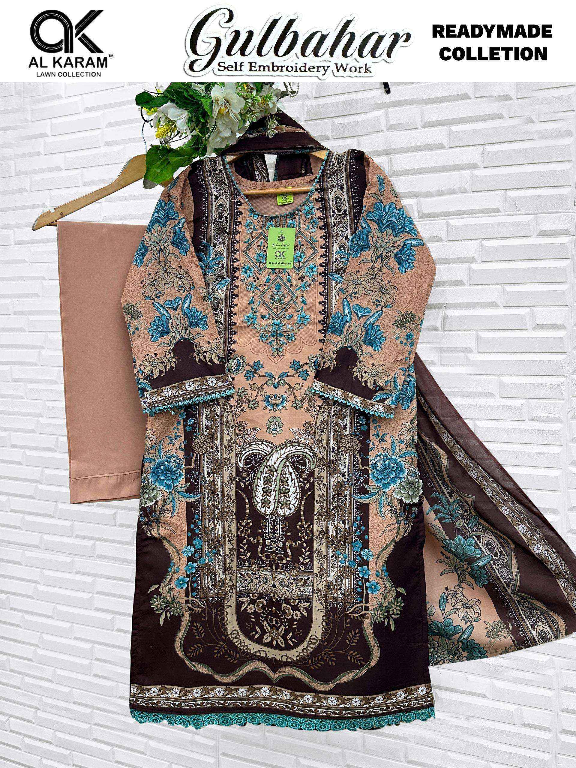 Al Karam Gulbahar Readymade Cotton Suit _ Wholesale Surat Rate ( 6 Pcs Catalog )