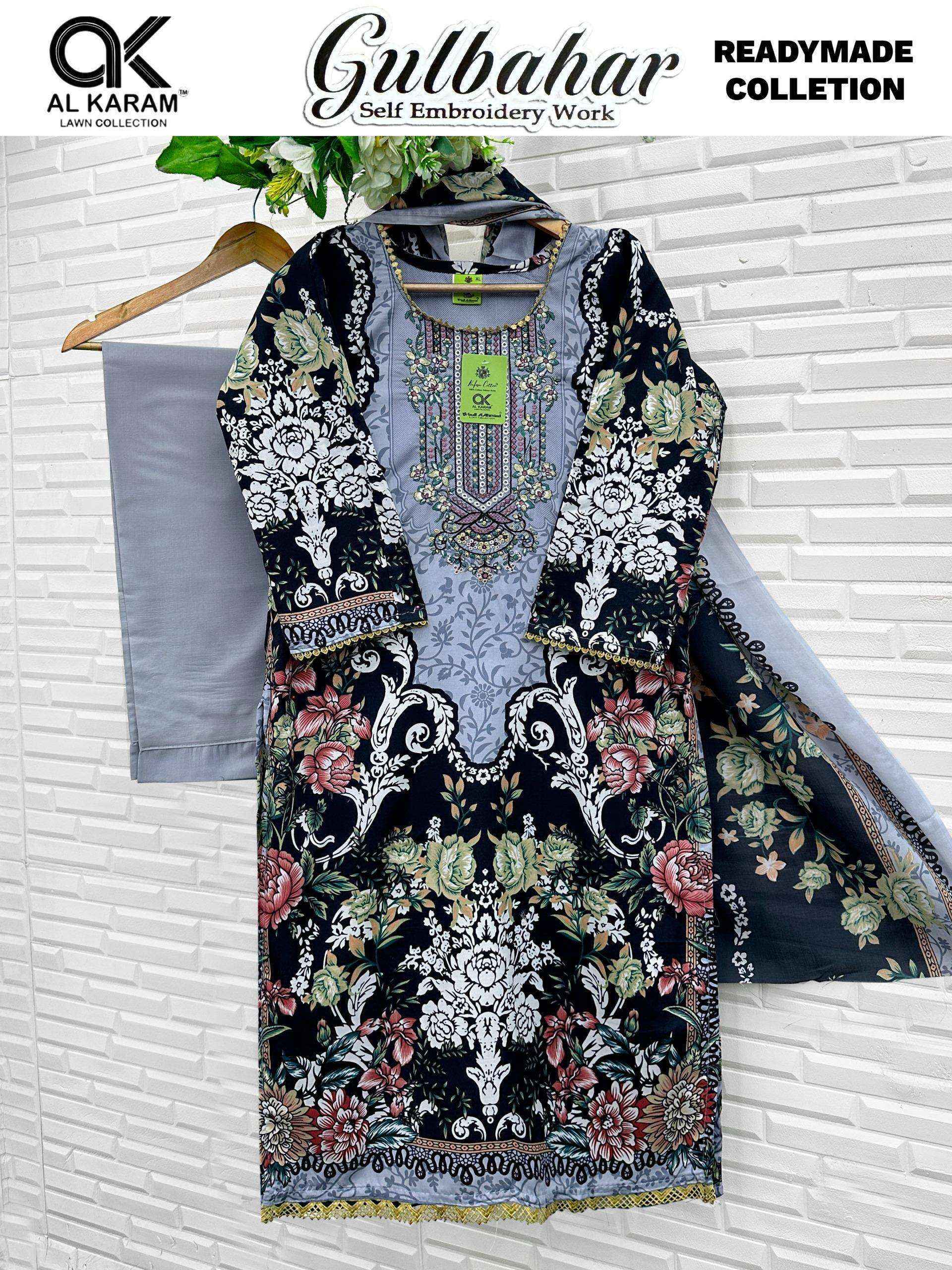Al Karam Gulbahar Readymade Cotton Suit _ Wholesale Surat Rate ( 6 Pcs Catalog )