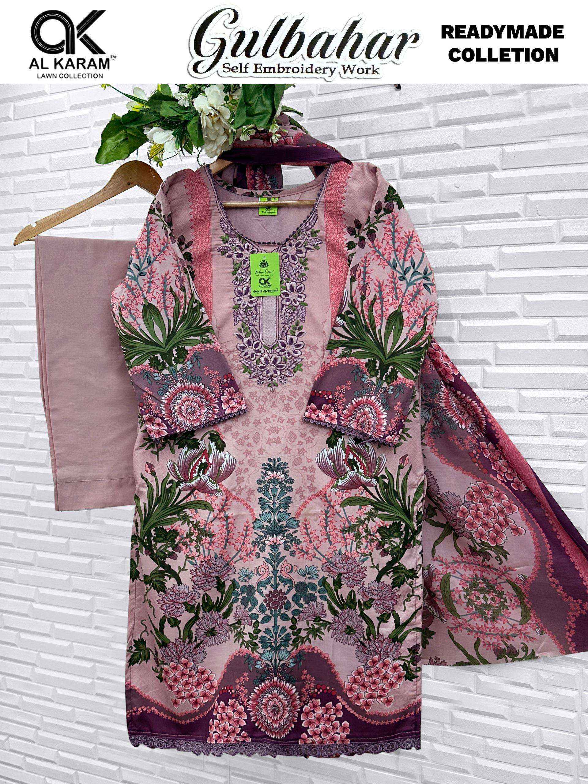 Al Karam Gulbahar Readymade Cotton Suit _ Wholesale Surat Rate ( 6 Pcs Catalog )
