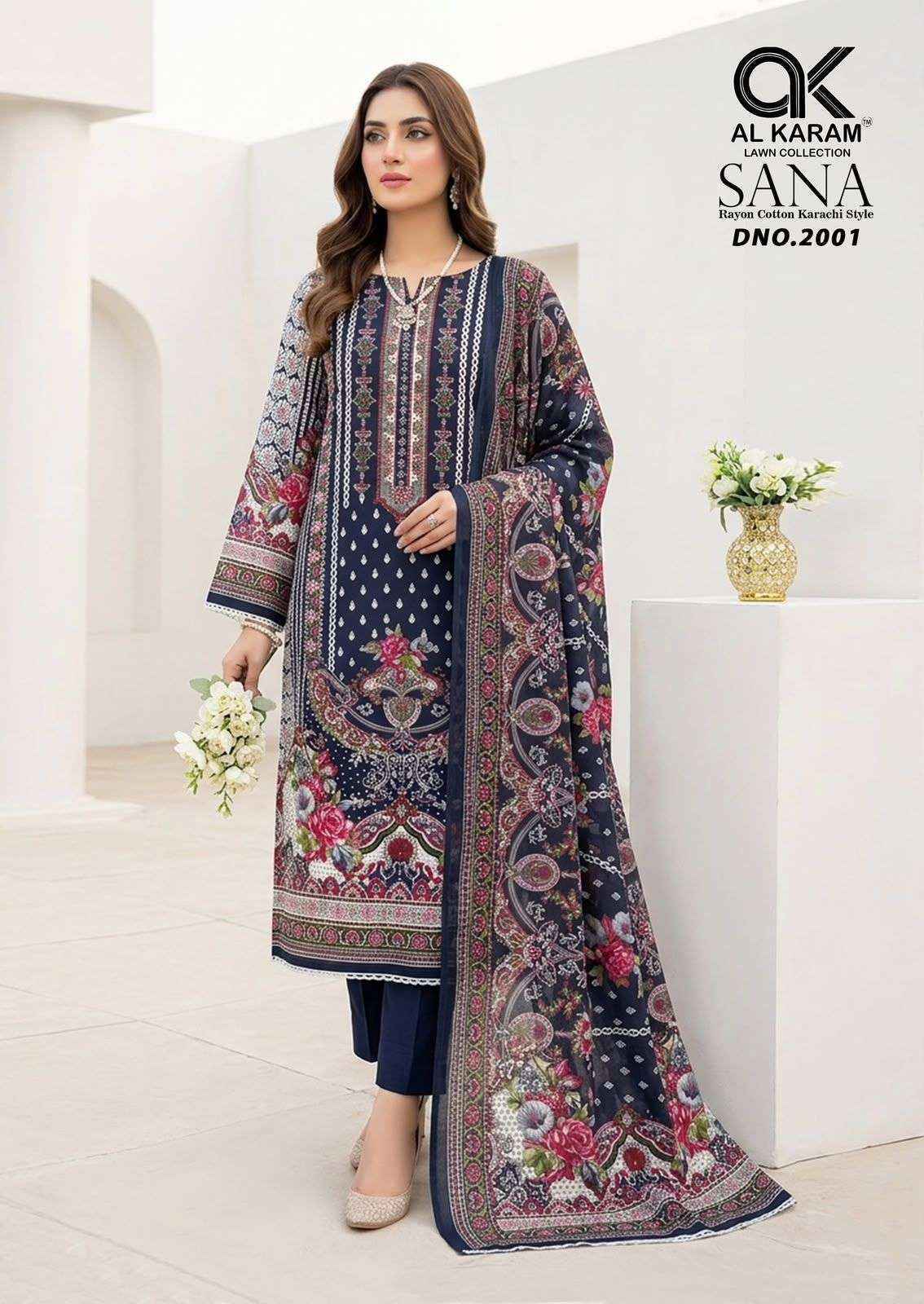 Al Karam Sana Vol 2 Rayon Pakistani Suits, Lowest Price ( 8 pcs Catalogue )