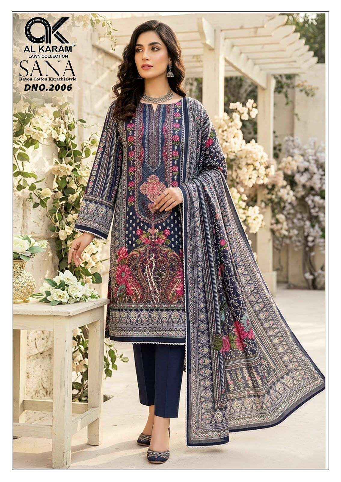 Al Karam Sana Vol 2 Rayon Pakistani Suits, Lowest Price ( 8 pcs Catalogue )
