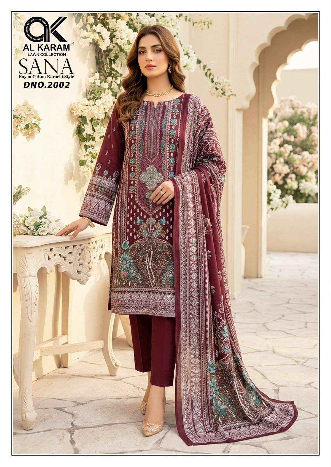 Al Karam Sana Vol 2 Rayon Pakistani Suits, Lowest Price ( 8 pcs Catalogue )