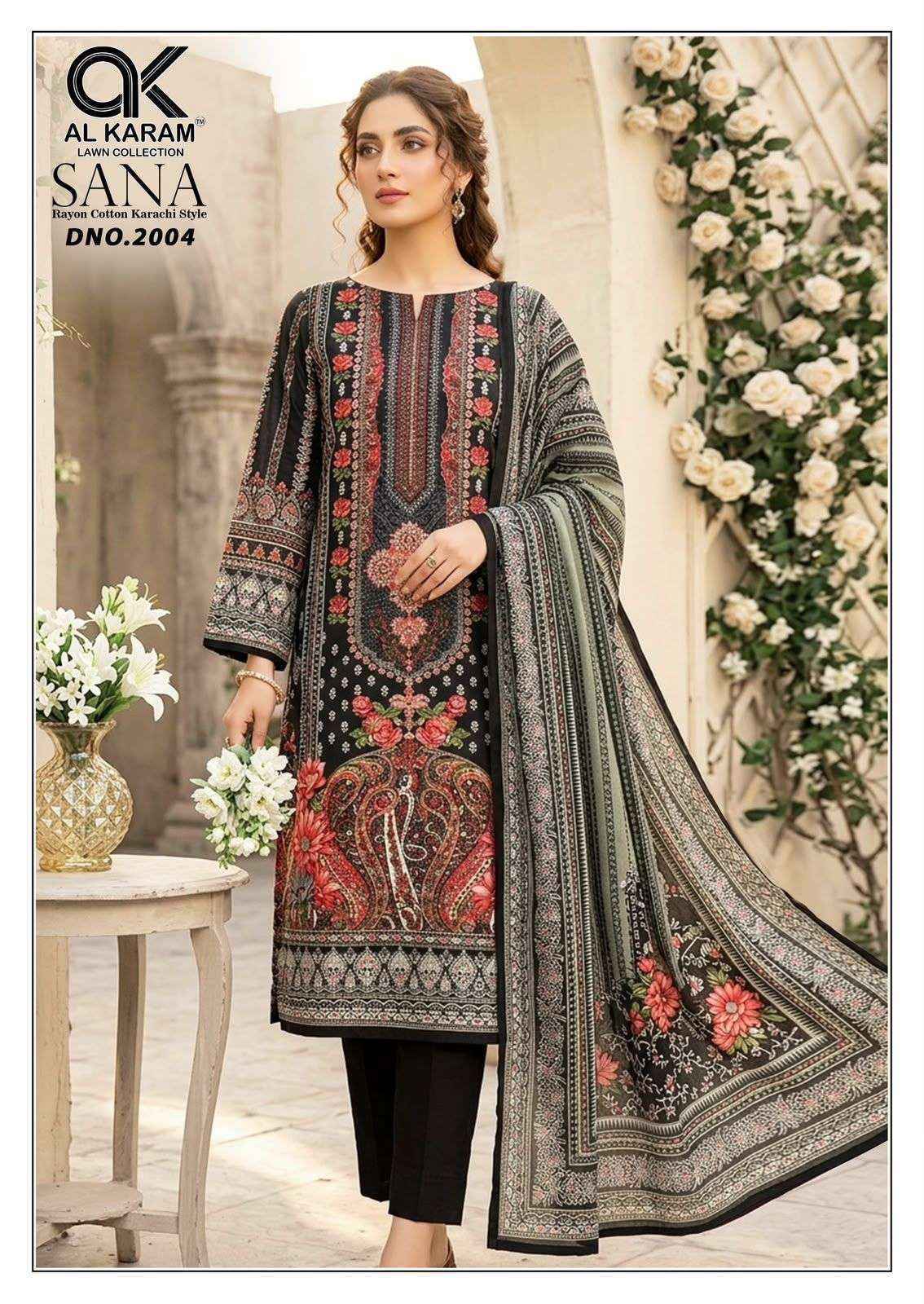 Al Karam Sana Vol 2 Rayon Pakistani Suits, Lowest Price ( 8 pcs Catalogue )