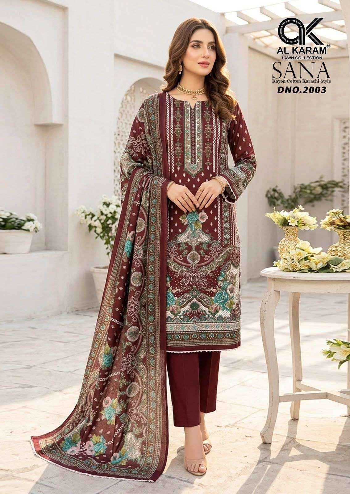 Al Karam Sana Vol 2 Rayon Pakistani Suits, Lowest Price ( 8 pcs Catalogue )