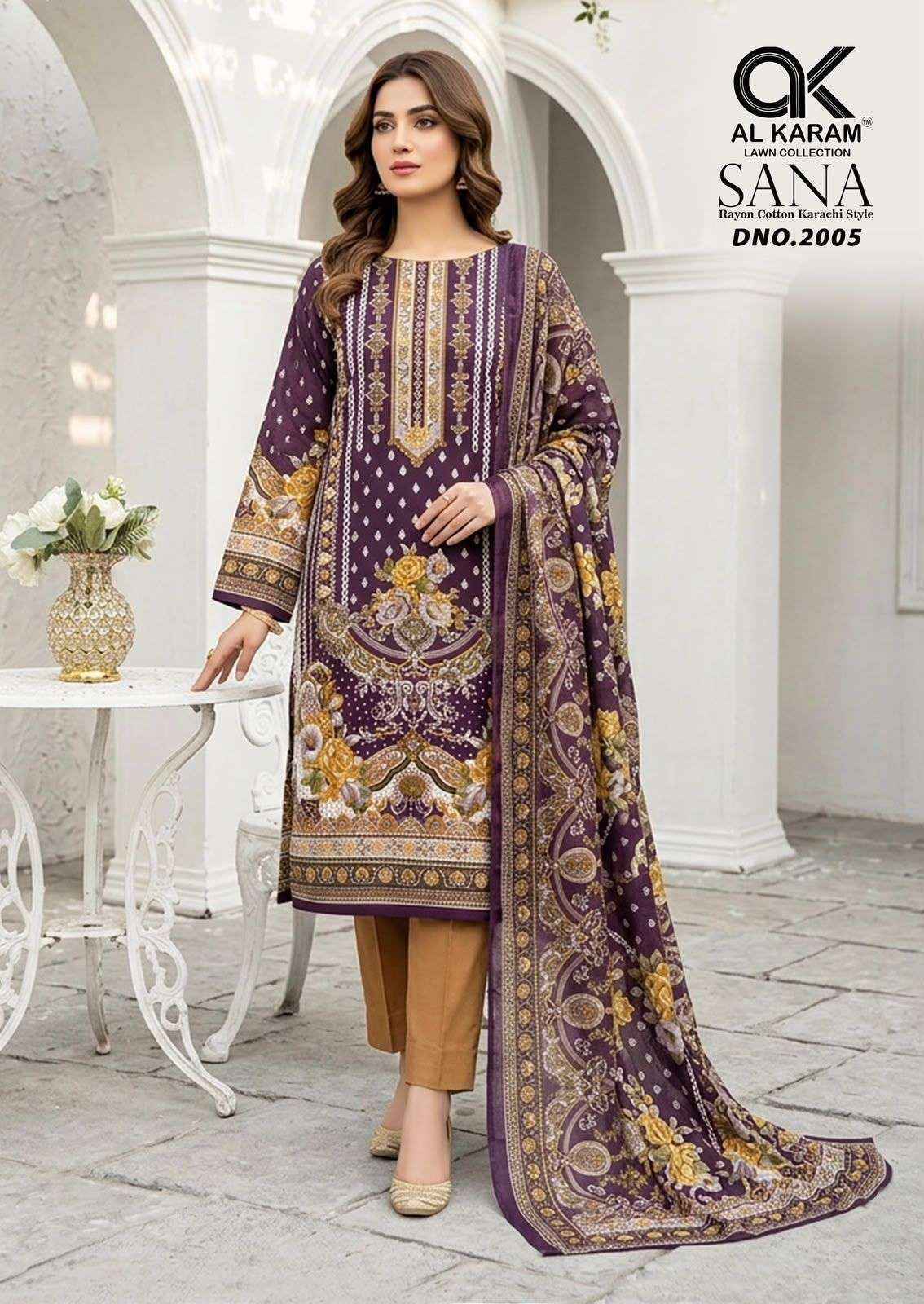 Al Karam Sana Vol 2 Rayon Pakistani Suits, Lowest Price ( 8 pcs Catalogue )