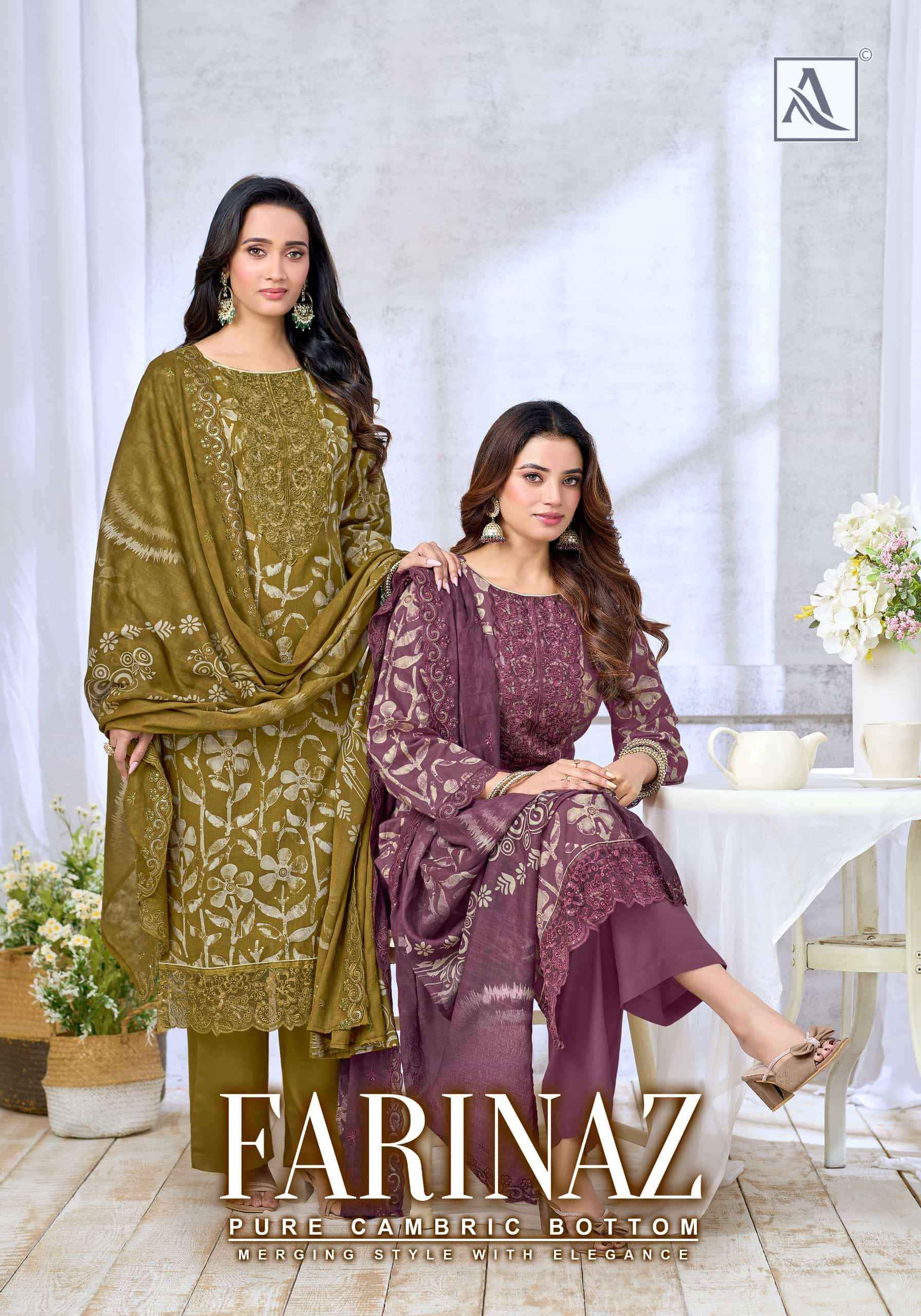 Alok Suit Farinaz factory direct wholesale clothing india price ( 4 Pcs Catalogue )