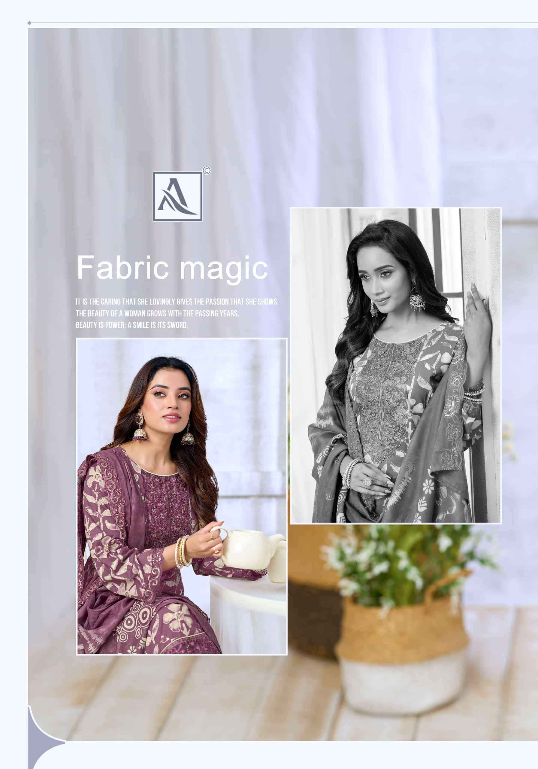 Alok Suit Farinaz factory direct wholesale clothing india price ( 4 Pcs Catalogue )