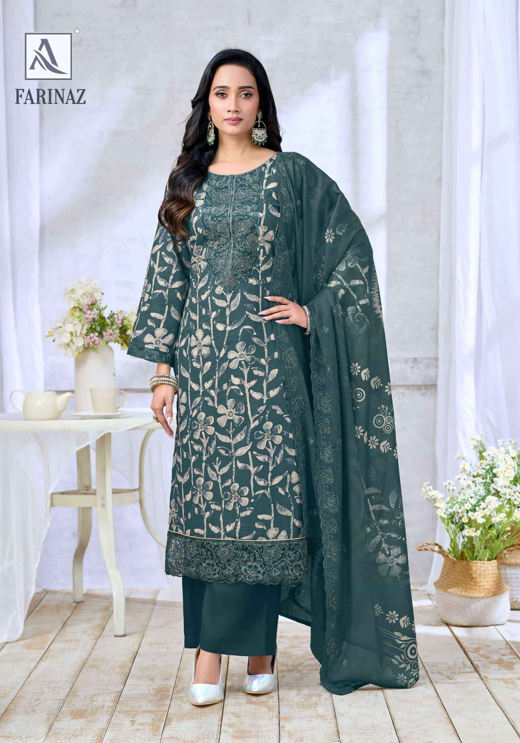 Alok Suit Farinaz factory direct wholesale clothing india price ( 4 Pcs Catalogue )