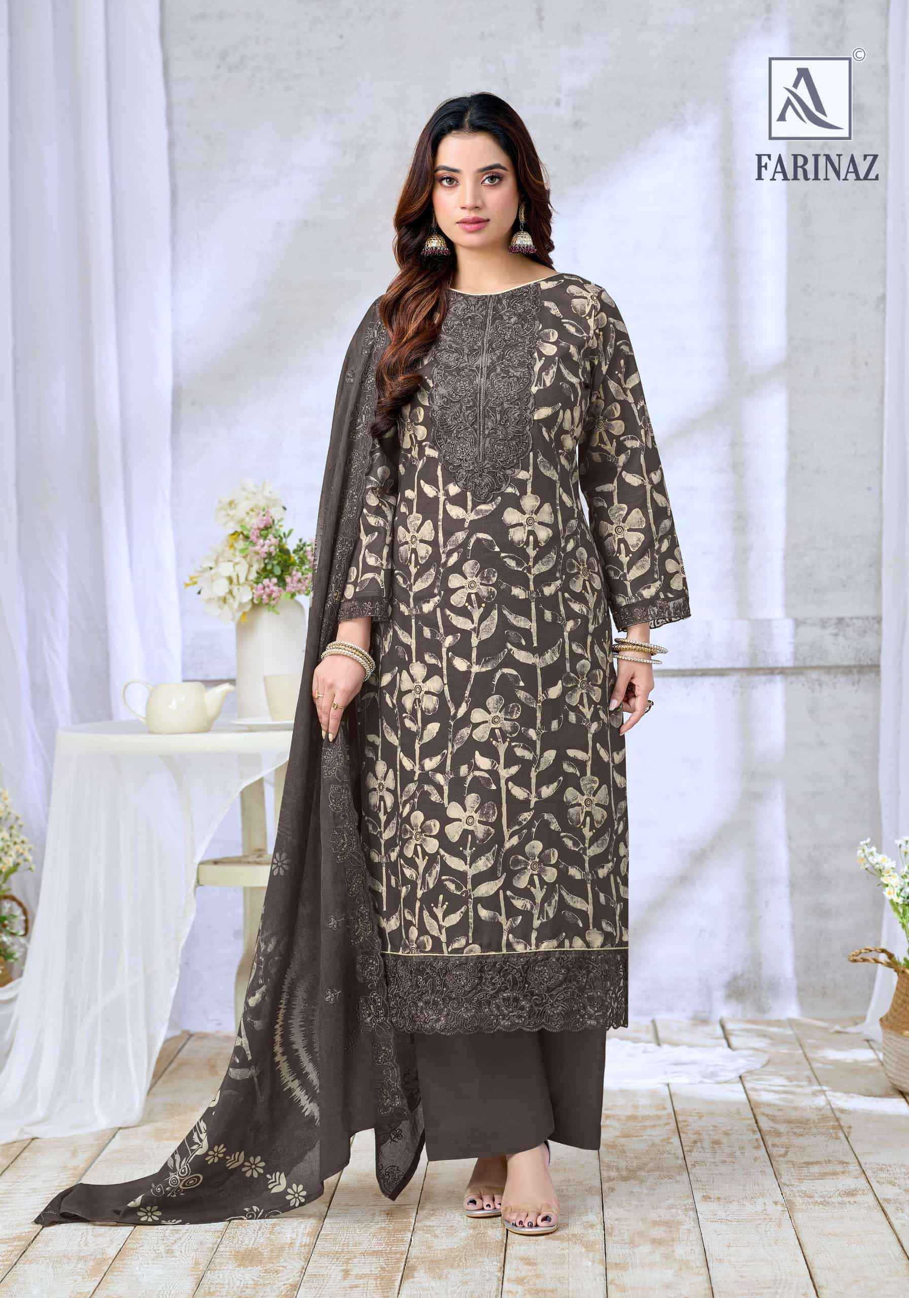 Alok Suit Farinaz factory direct wholesale clothing india price ( 4 Pcs Catalogue )