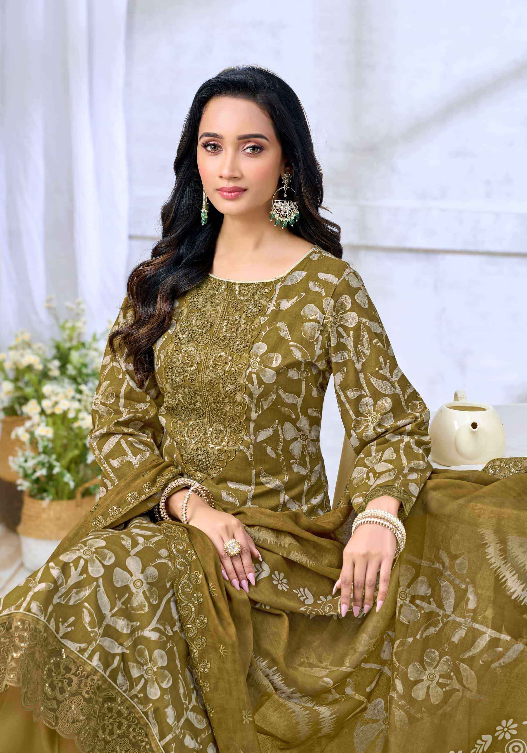Alok Suit Farinaz factory direct wholesale clothing india price ( 4 Pcs Catalogue )