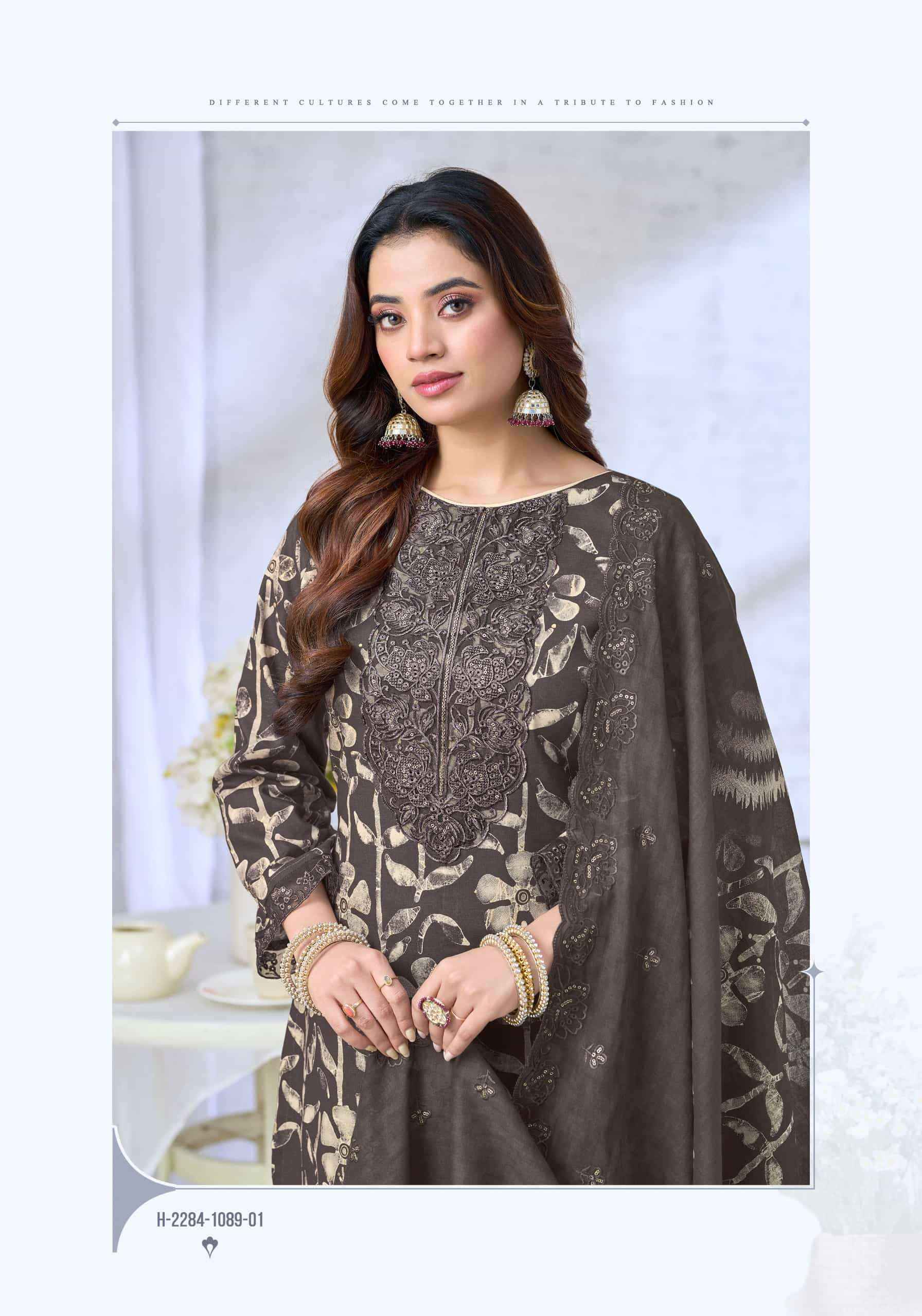 Alok Suit Farinaz factory direct wholesale clothing india price ( 4 Pcs Catalogue )