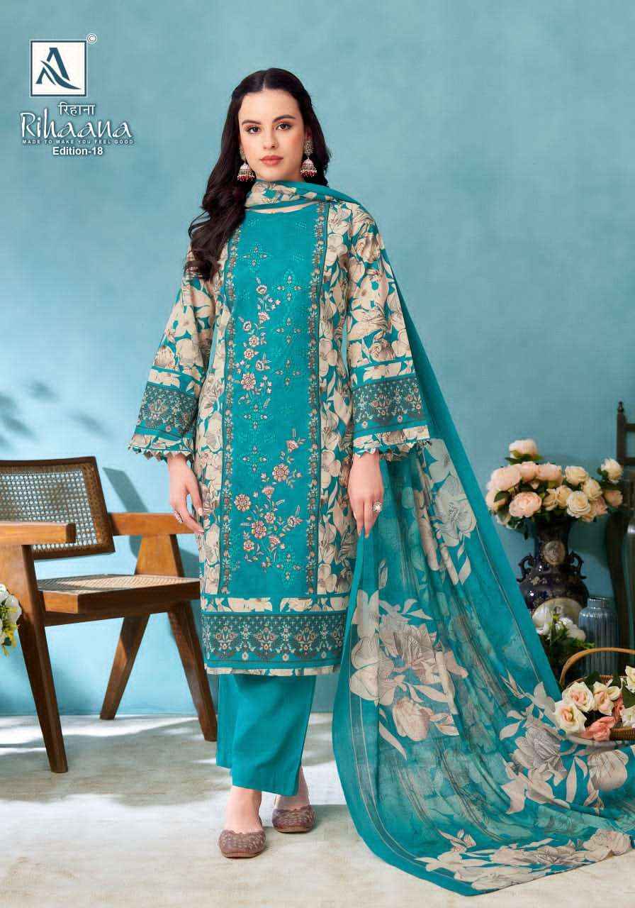 Alok Suit Rihaana Edition 18 Fancy Cotton Dress _ Wholesale Surat ( 6 Pcs Catalog )