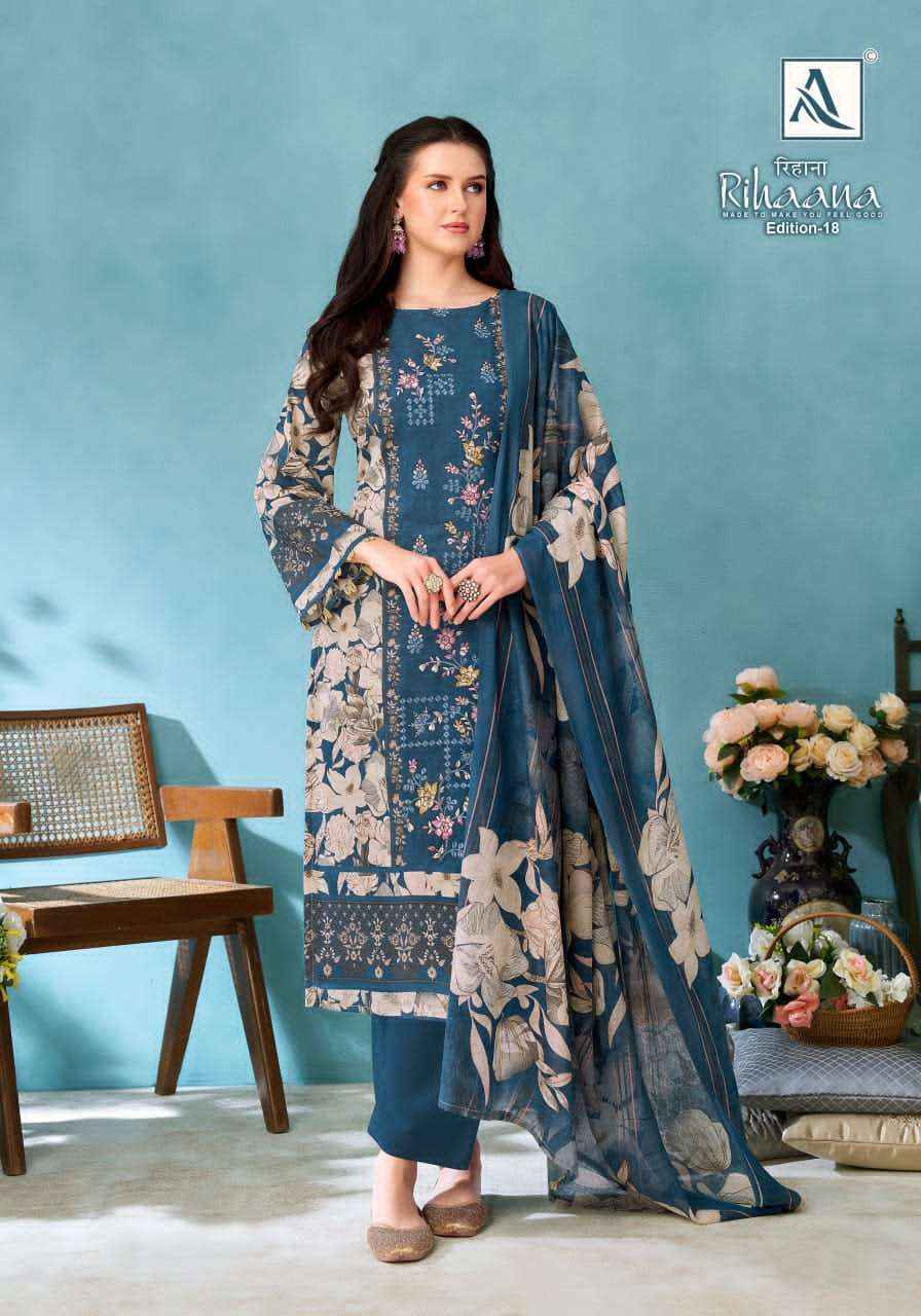 Alok Suit Rihaana Edition 18 Fancy Cotton Dress _ Wholesale Surat ( 6 Pcs Catalog )