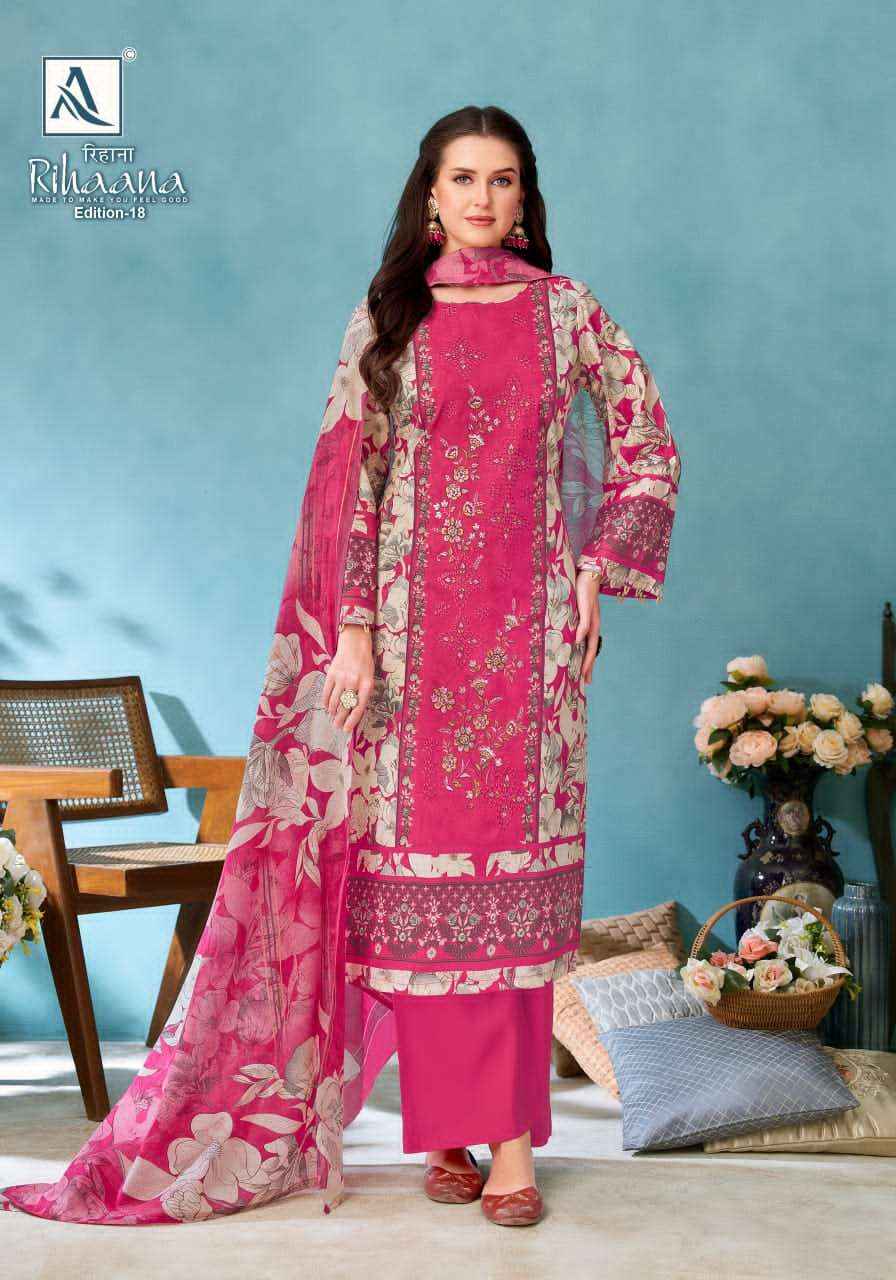 Alok Suit Rihaana Edition 18 Fancy Cotton Dress _ Wholesale Surat ( 6 Pcs Catalog )