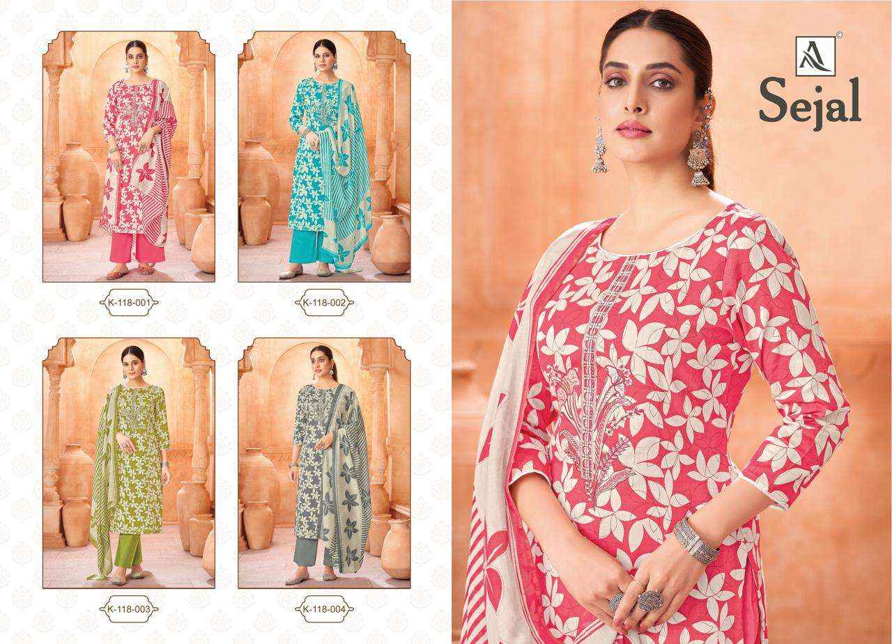 Alok Suit Sejal Fancy Ladies Dress Material _ Surat Texteli Market Rate ( 4 Pcs Catalog )