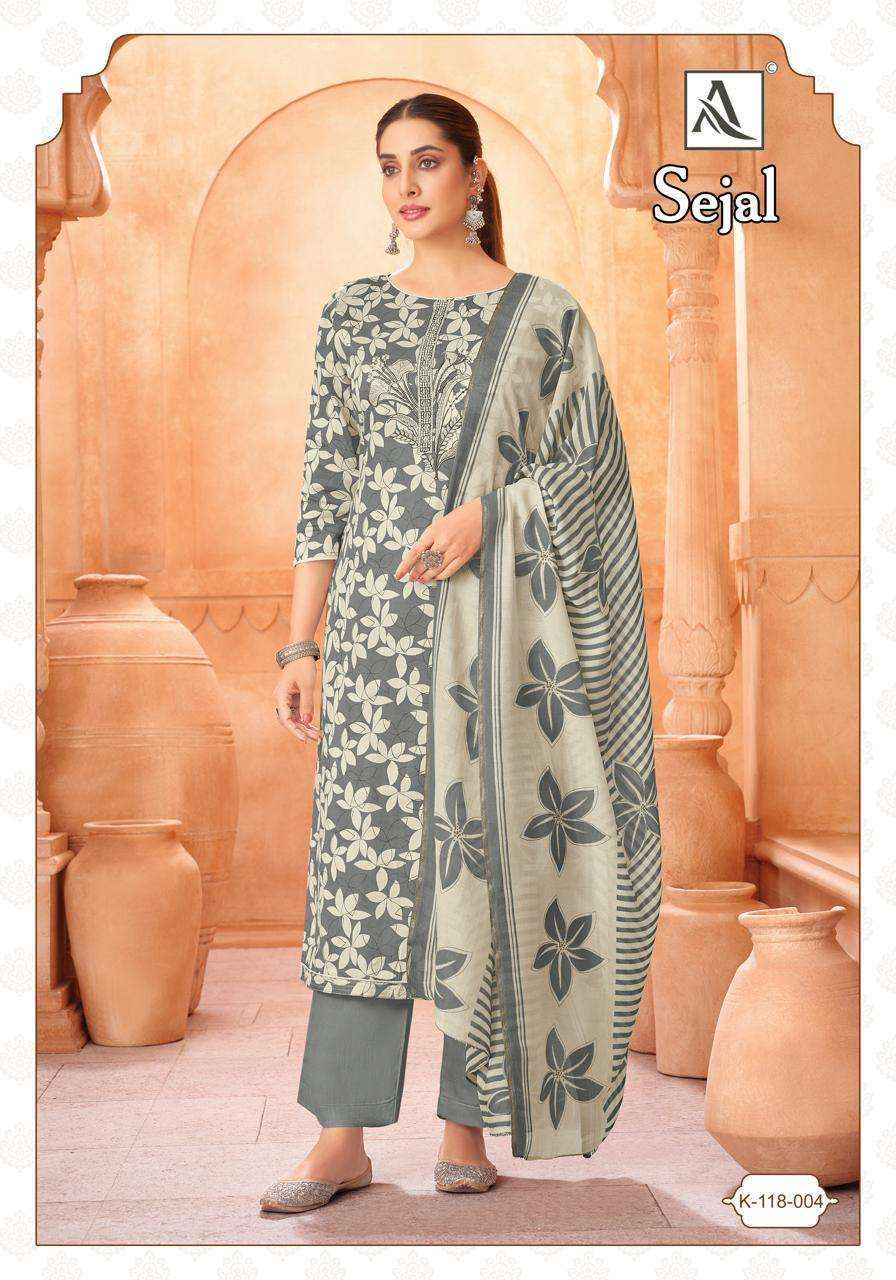 Alok Suit Sejal Fancy Ladies Dress Material _ Surat Texteli Market Rate ( 4 Pcs Catalog )