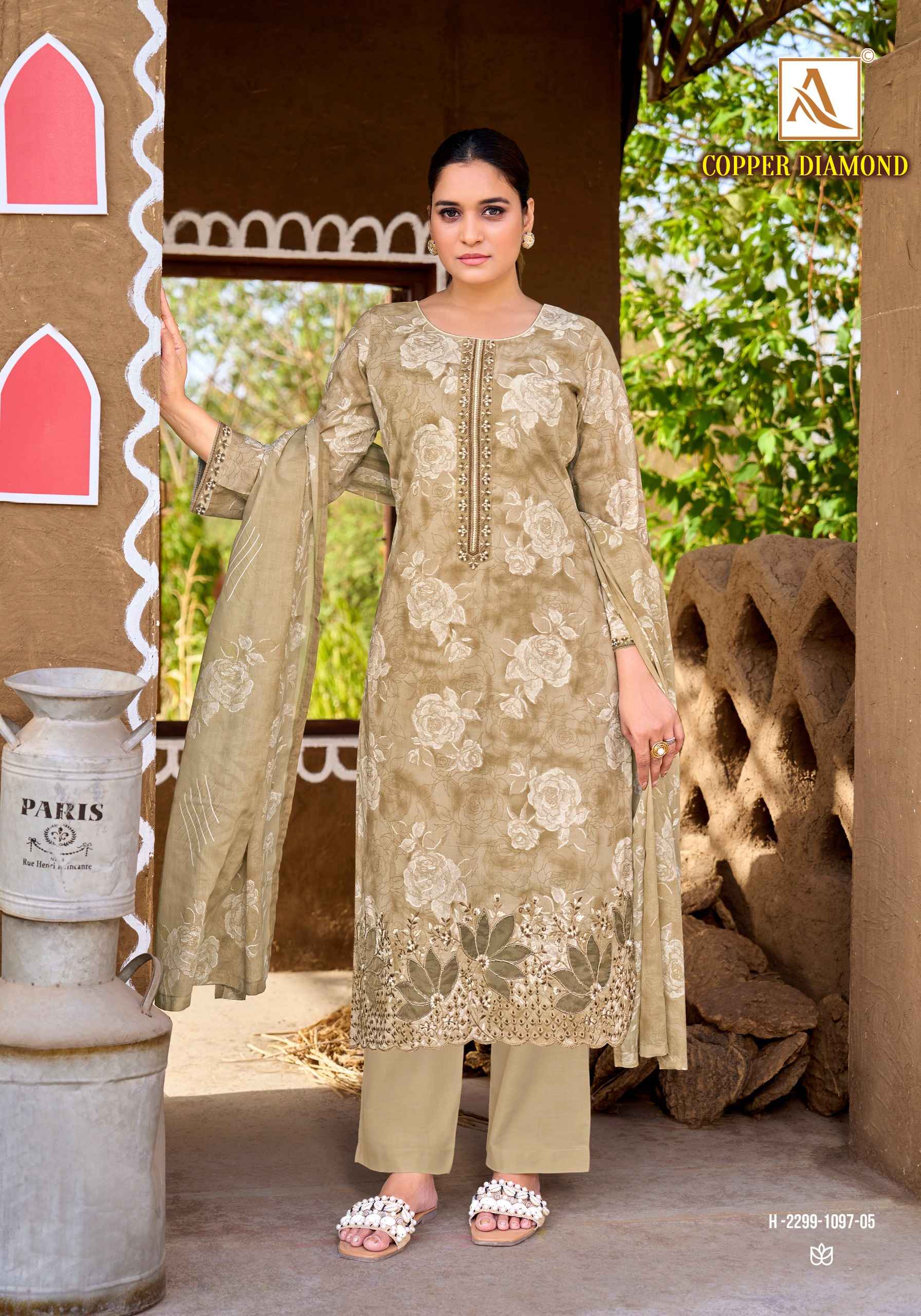 Alok Suits Copper Diamond Wholesale Suits - Surat Kapda Wholesale ( 6 Pcs Catalogue )
