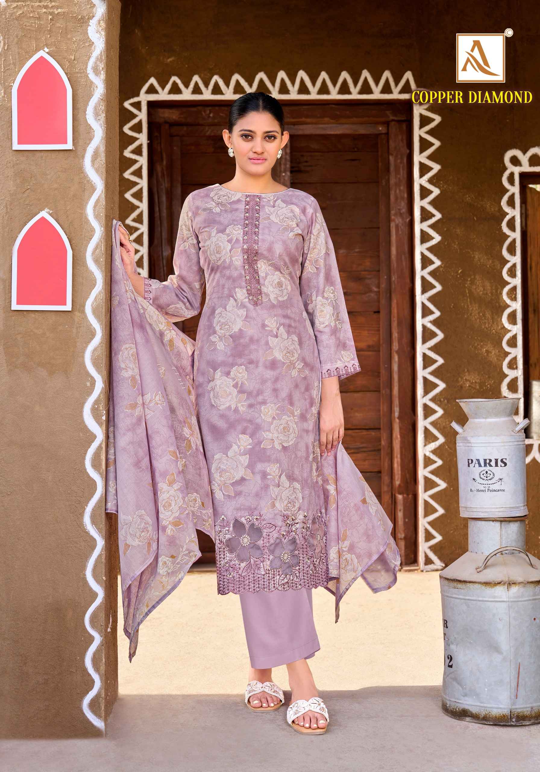 Alok Suits Copper Diamond Wholesale Suits - Surat Kapda Wholesale ( 6 Pcs Catalogue )