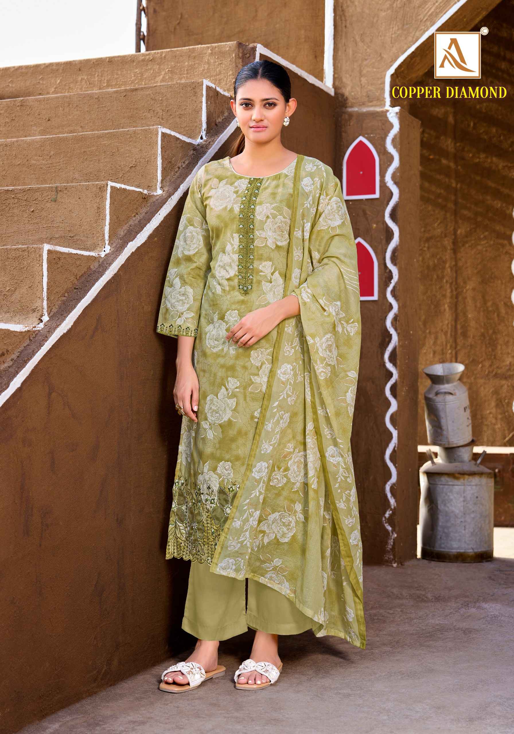 Alok Suits Copper Diamond Wholesale Suits - Surat Kapda Wholesale ( 6 Pcs Catalogue )