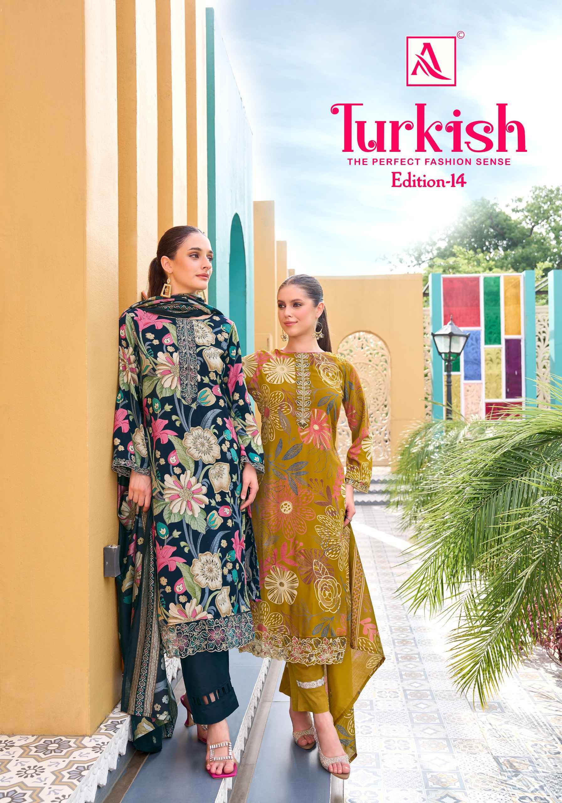 Alok Turkish Edition 14 Wholesale Viscose Reyon Dress Material ( 6 pcs Catalogue )