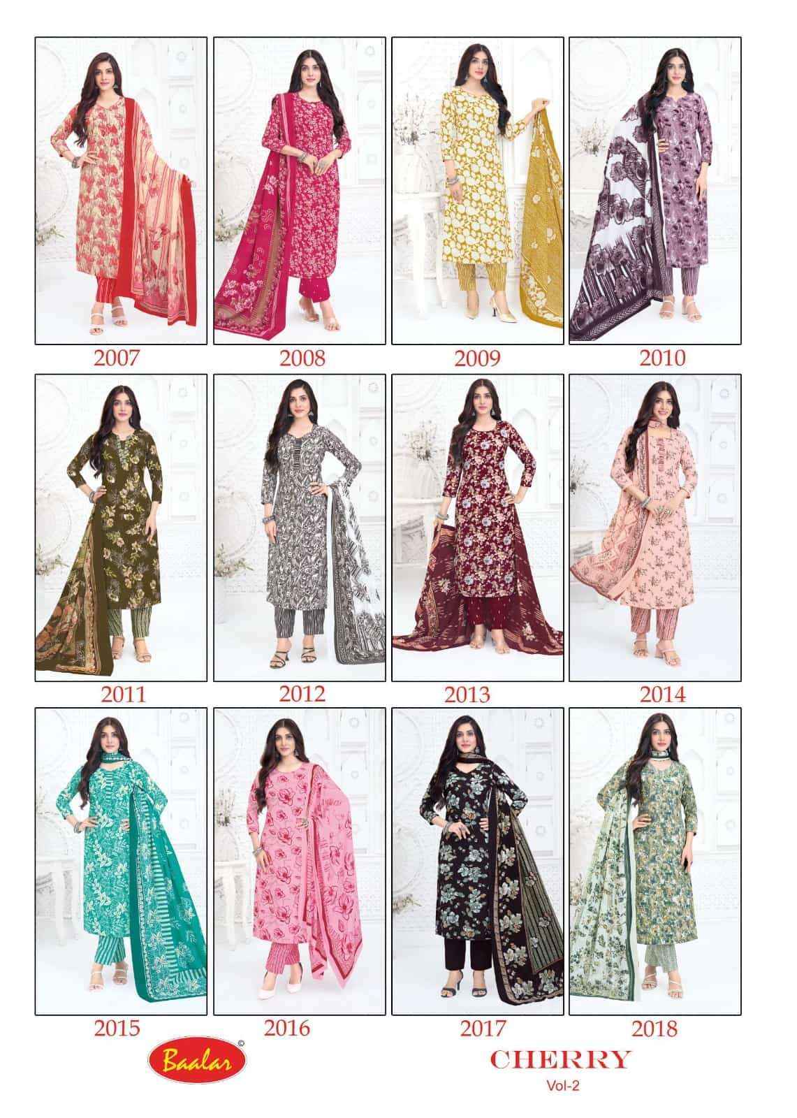 Baalar Cherry Vol 2 Pure Lawn Cotton Dress Material _ Manufacturer Price Online ( 12 Pcs Catalog )