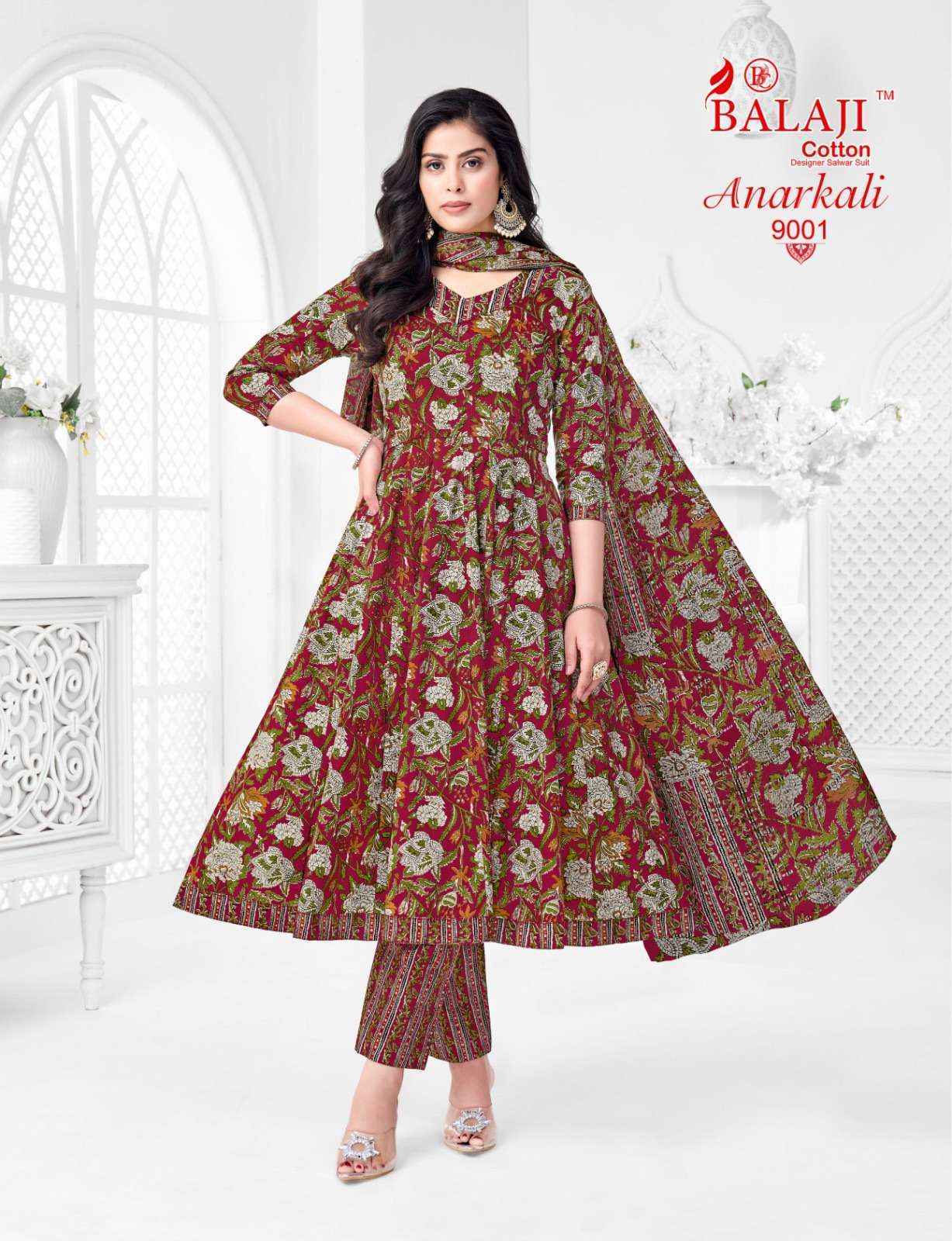 Balaji Anarkali Vol 9 Cotton Kurti Combo Wholesale Surat Market Rate ( 8 Pcs Catalog )