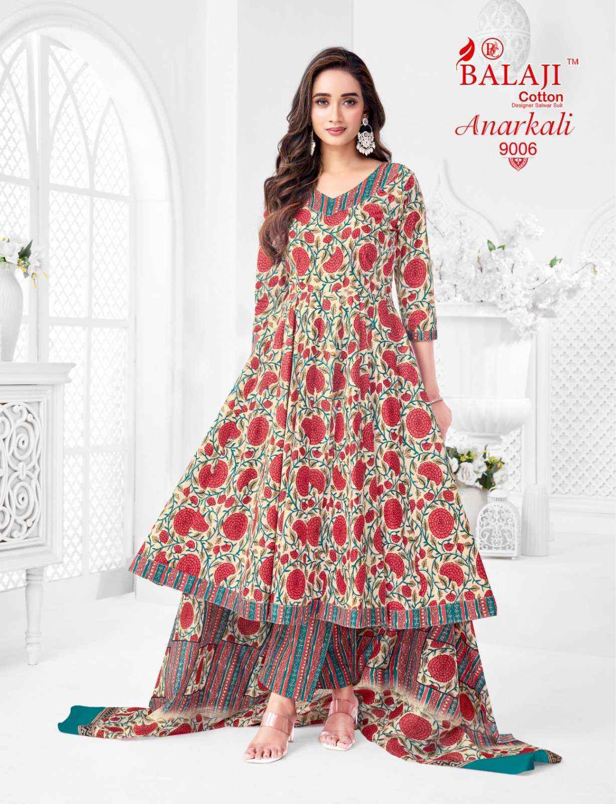 Balaji Anarkali Vol 9 Cotton Kurti Combo Wholesale Surat Market Rate ( 8 Pcs Catalog )
