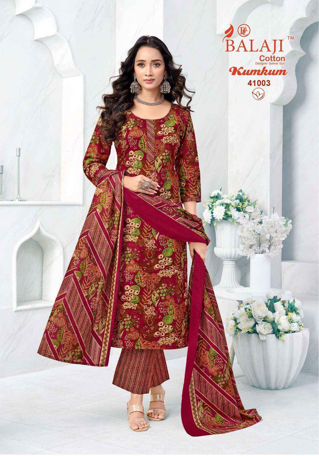 Balaji Kumkum Vol 41 Readymade Cotton Dress Wholesale Surat Rate ( 10 Pcs Catalog )