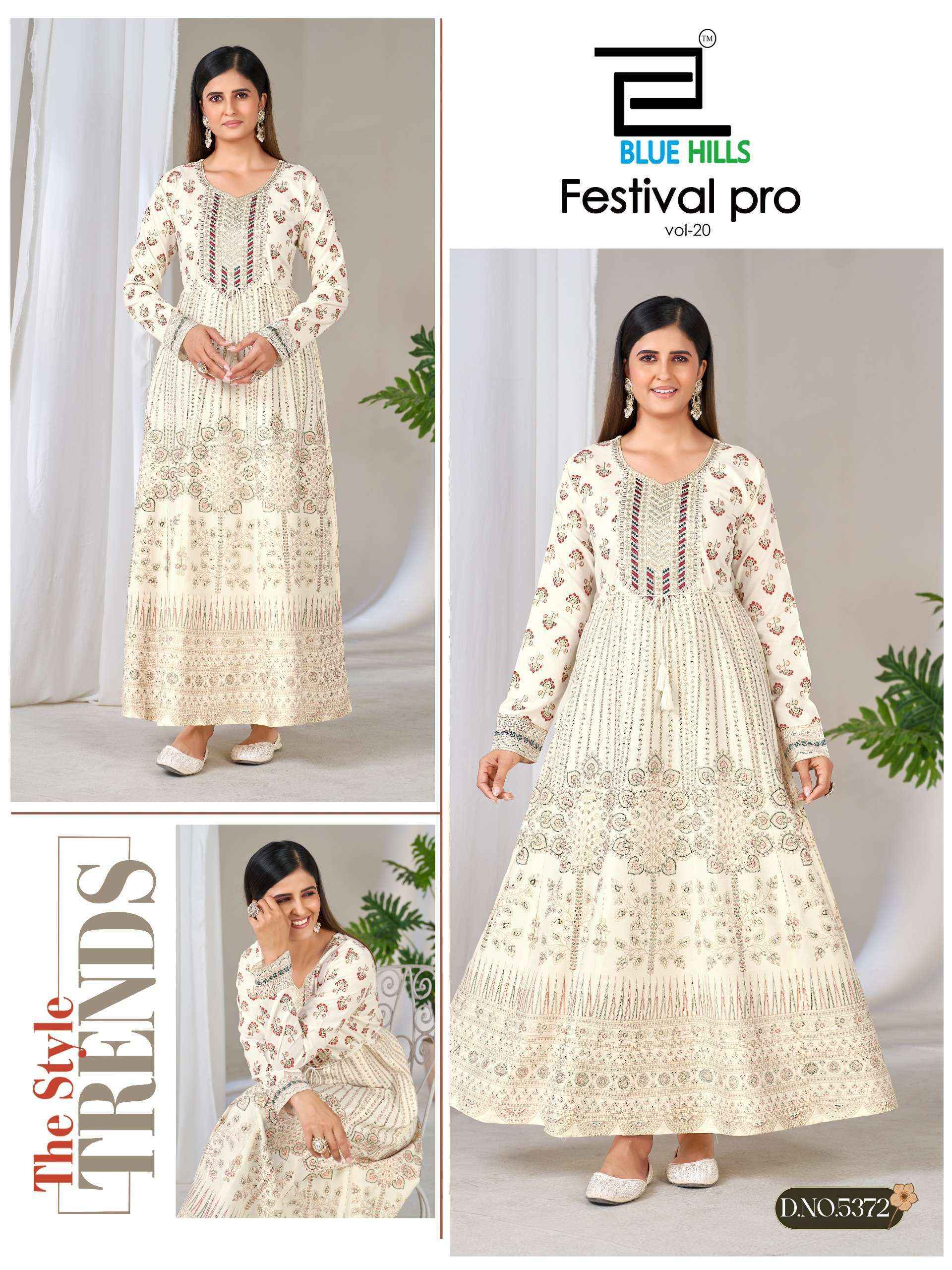 Blue Hills Festival Pro Vol 20 Rayon Anarkali Gown _ Wholesale Texteli Price ( 6 Pcs Catalog )