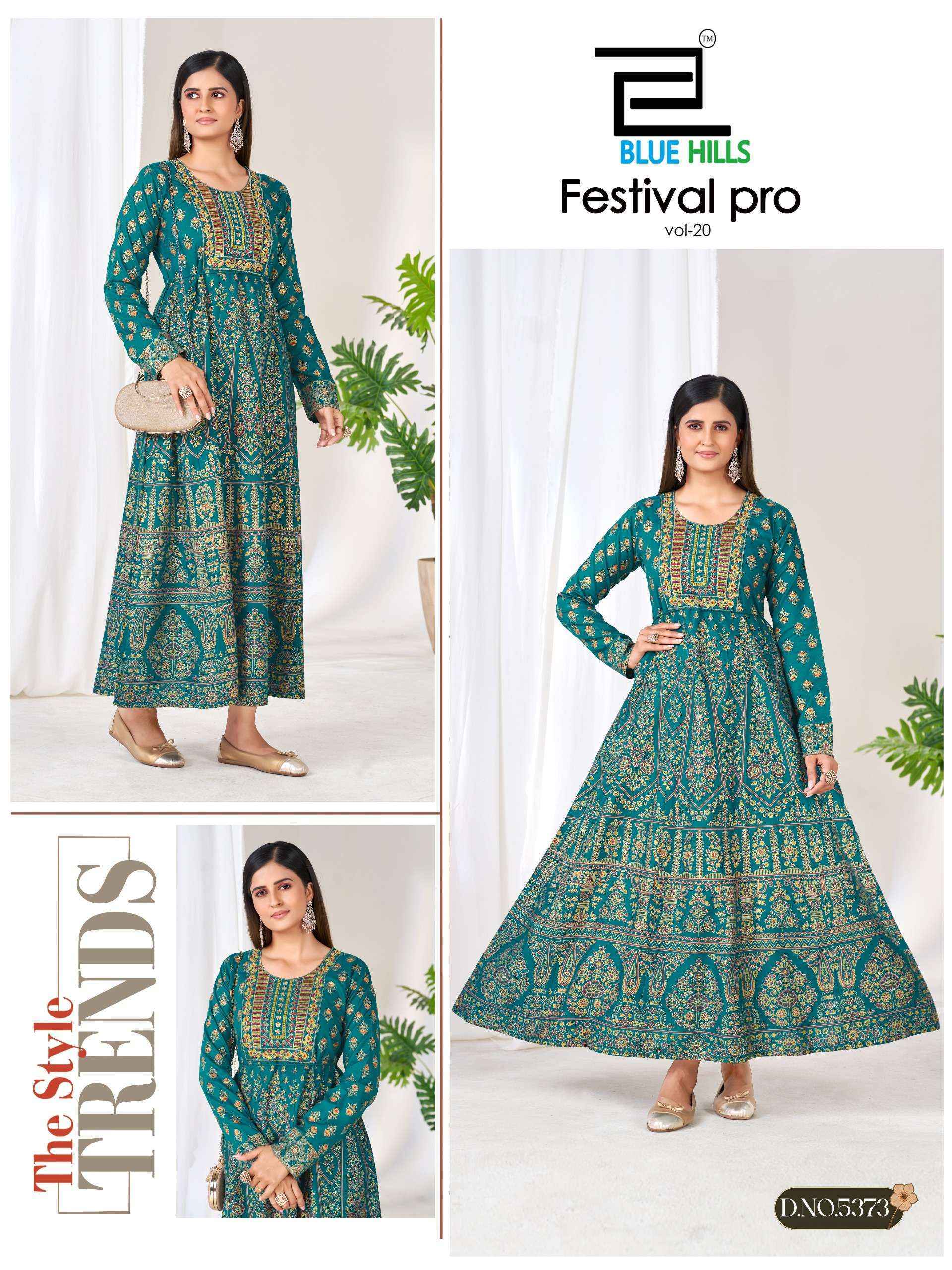 Blue Hills Festival Pro Vol 20 Rayon Anarkali Gown _ Wholesale Texteli Price ( 6 Pcs Catalog )
