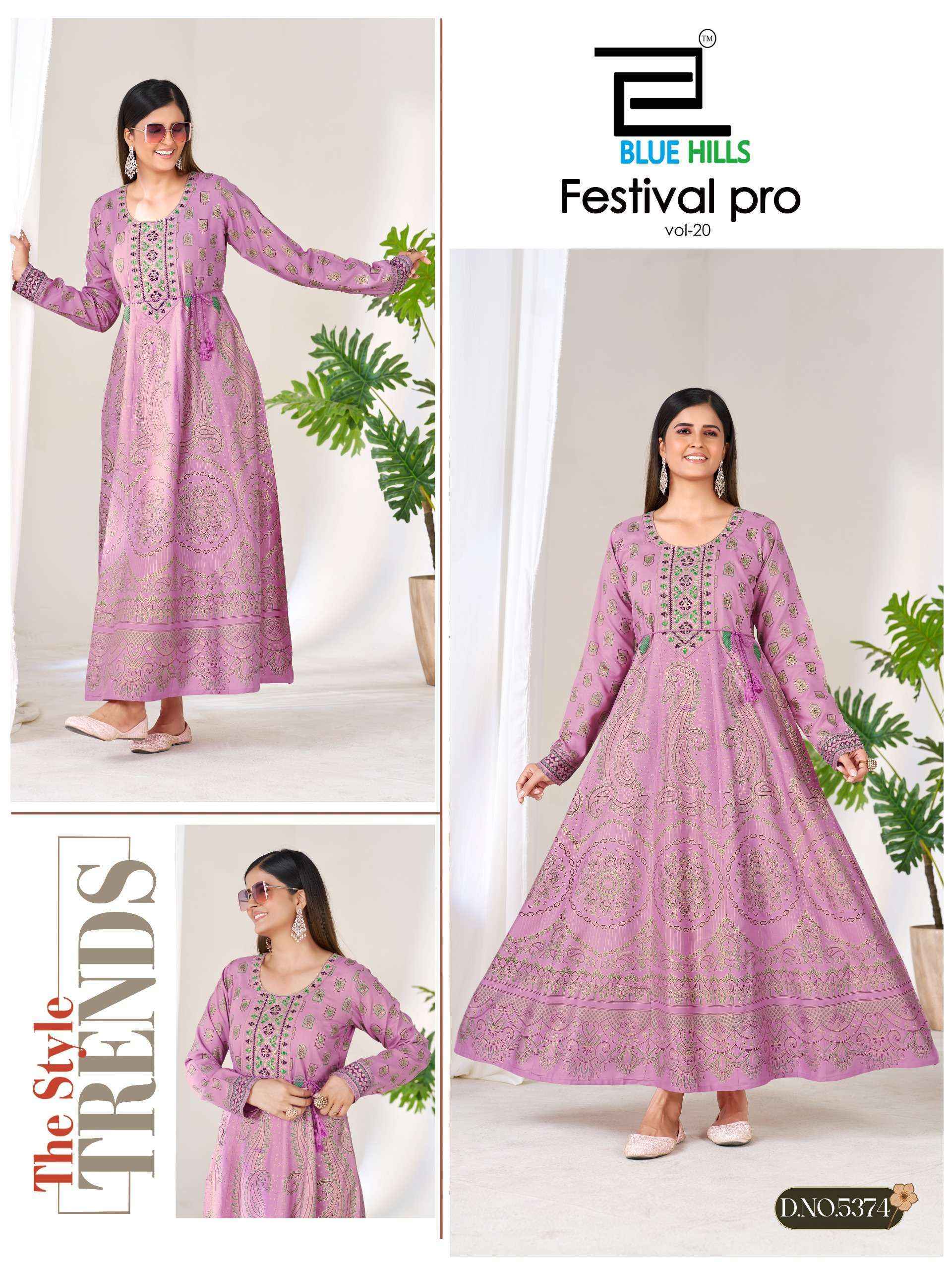 Blue Hills Festival Pro Vol 20 Rayon Anarkali Gown _ Wholesale Texteli Price ( 6 Pcs Catalog )