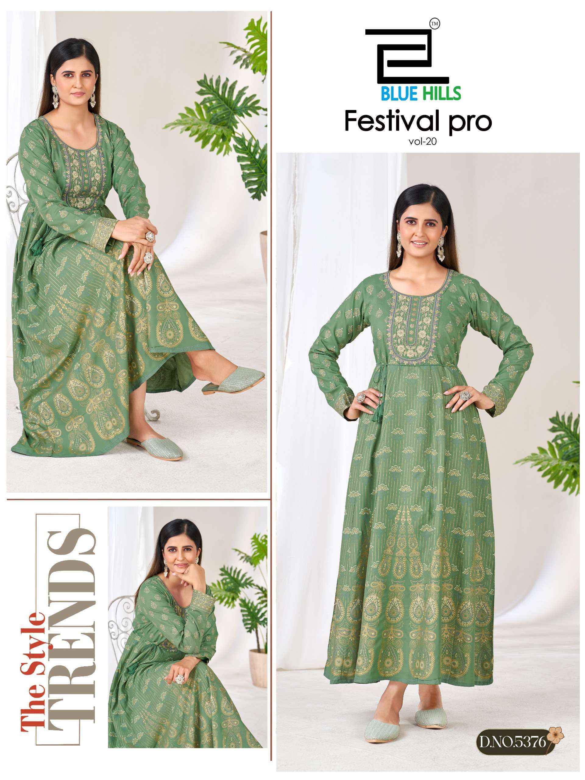 Blue Hills Festival Pro Vol 20 Rayon Anarkali Gown _ Wholesale Texteli Price ( 6 Pcs Catalog )