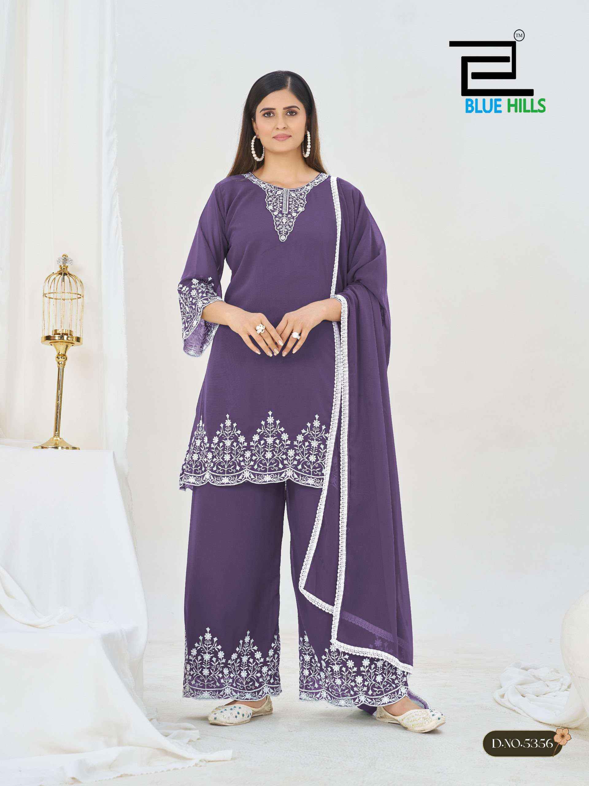 Blue Hills Mahnoor Georgette Kurti Combo _ Wholesale Surat Collection ( 4 Pcs Catalog )