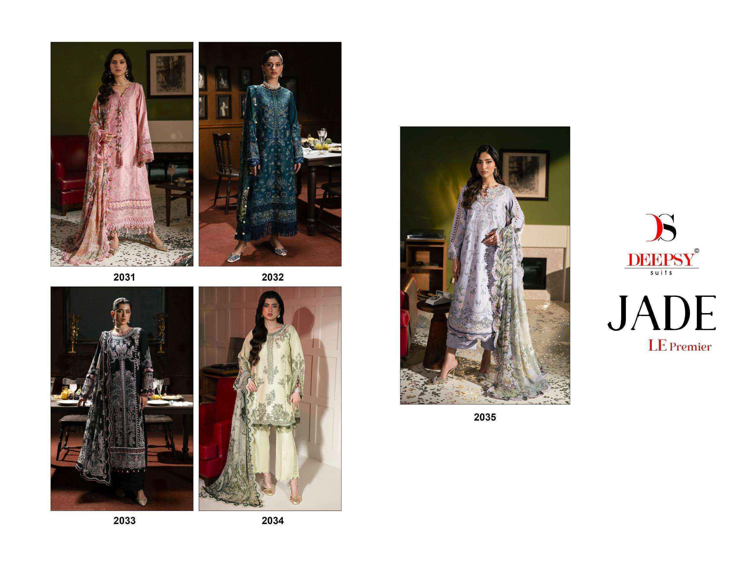 Deepsy Jade Le Premier Cotton Dress Material _ Wholesale Surat Rate ( 5 Pcs Catalog )