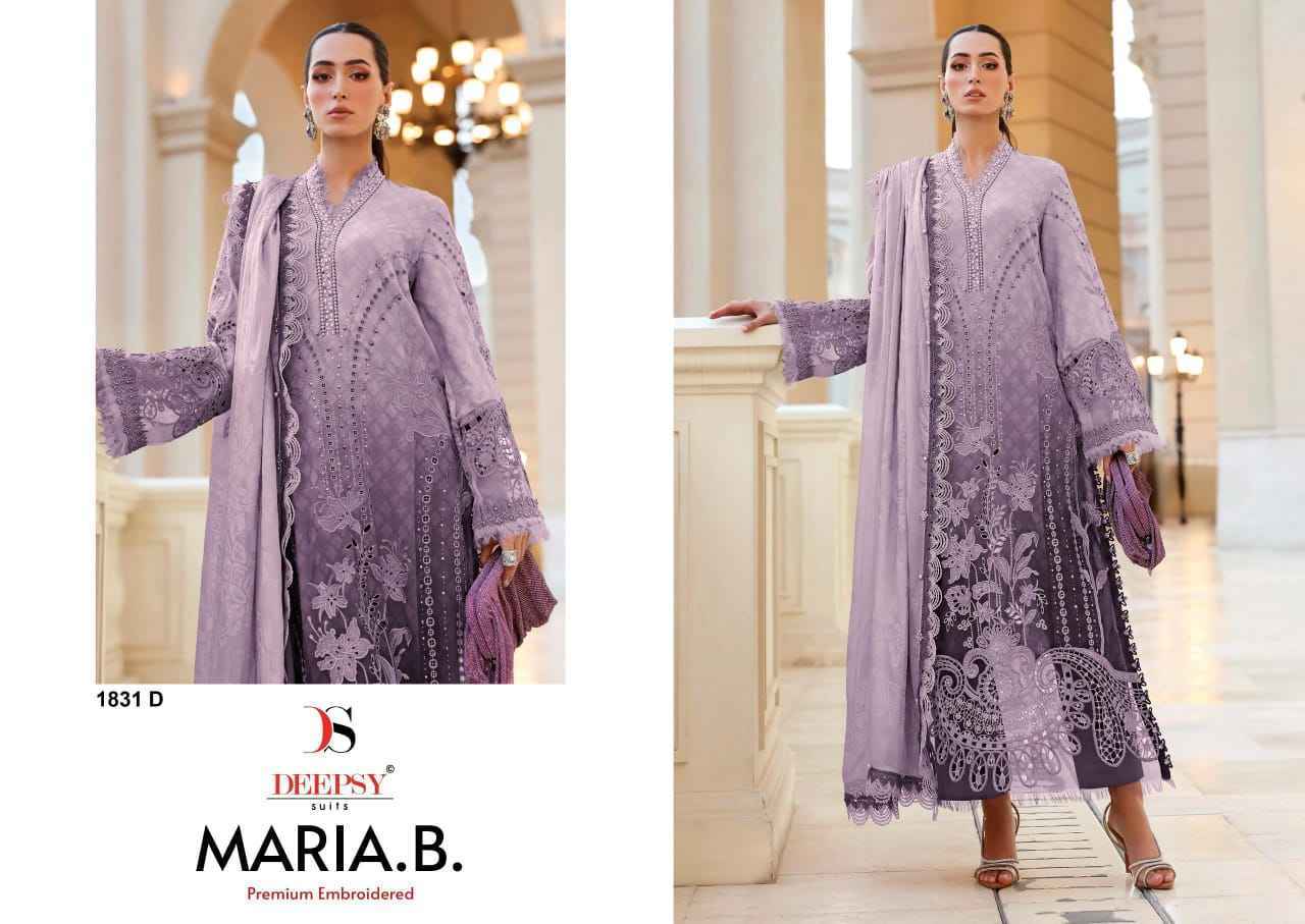 Deepsy Maria B Premium Embroidered D No 1831 Cotton Dress Material _ Wholesale Supplier Surat ( 4 Pcs Catalog )